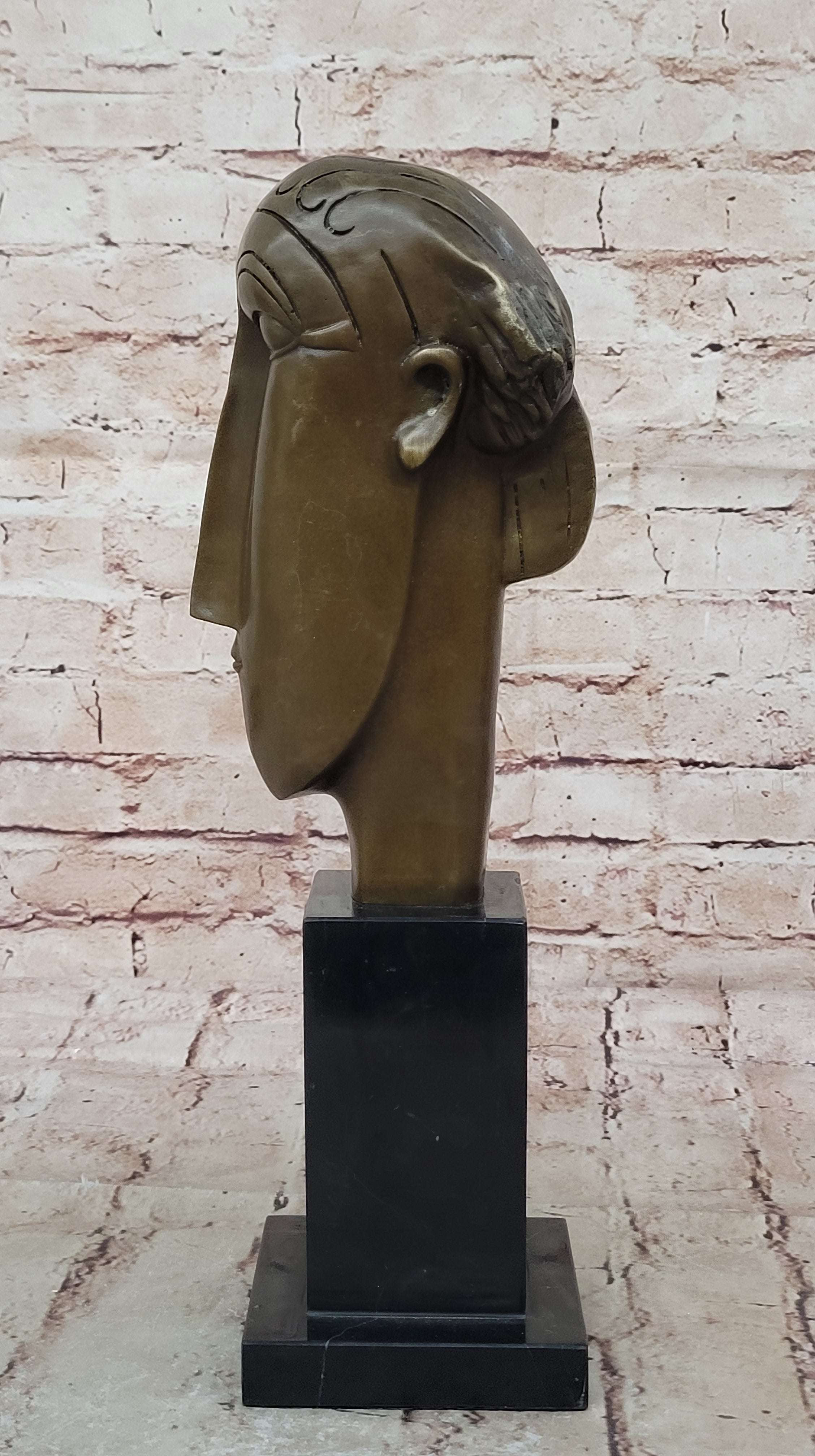 AMEDEO MODIGLIANI TRIBUTE - BRONZE SCULPTURE - THE HEAD OF CARYATID - SIGNED !