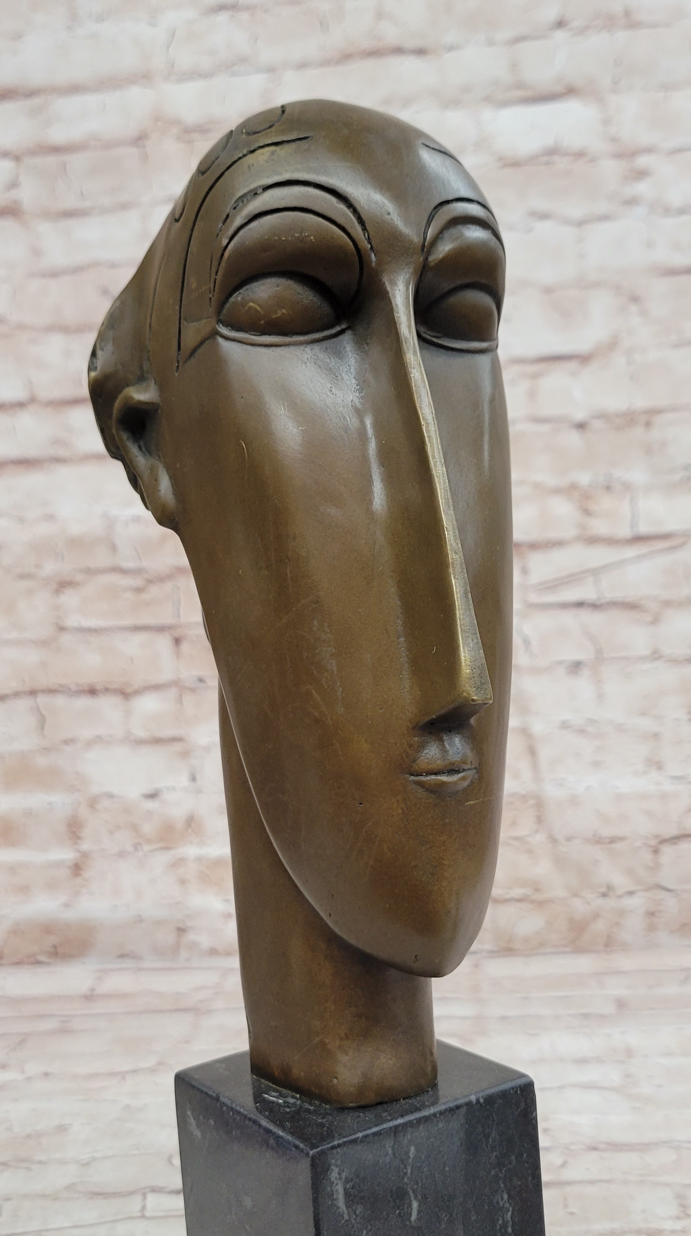 AMEDEO MODIGLIANI TRIBUTE - BRONZE SCULPTURE - THE HEAD OF CARYATID - SIGNED !