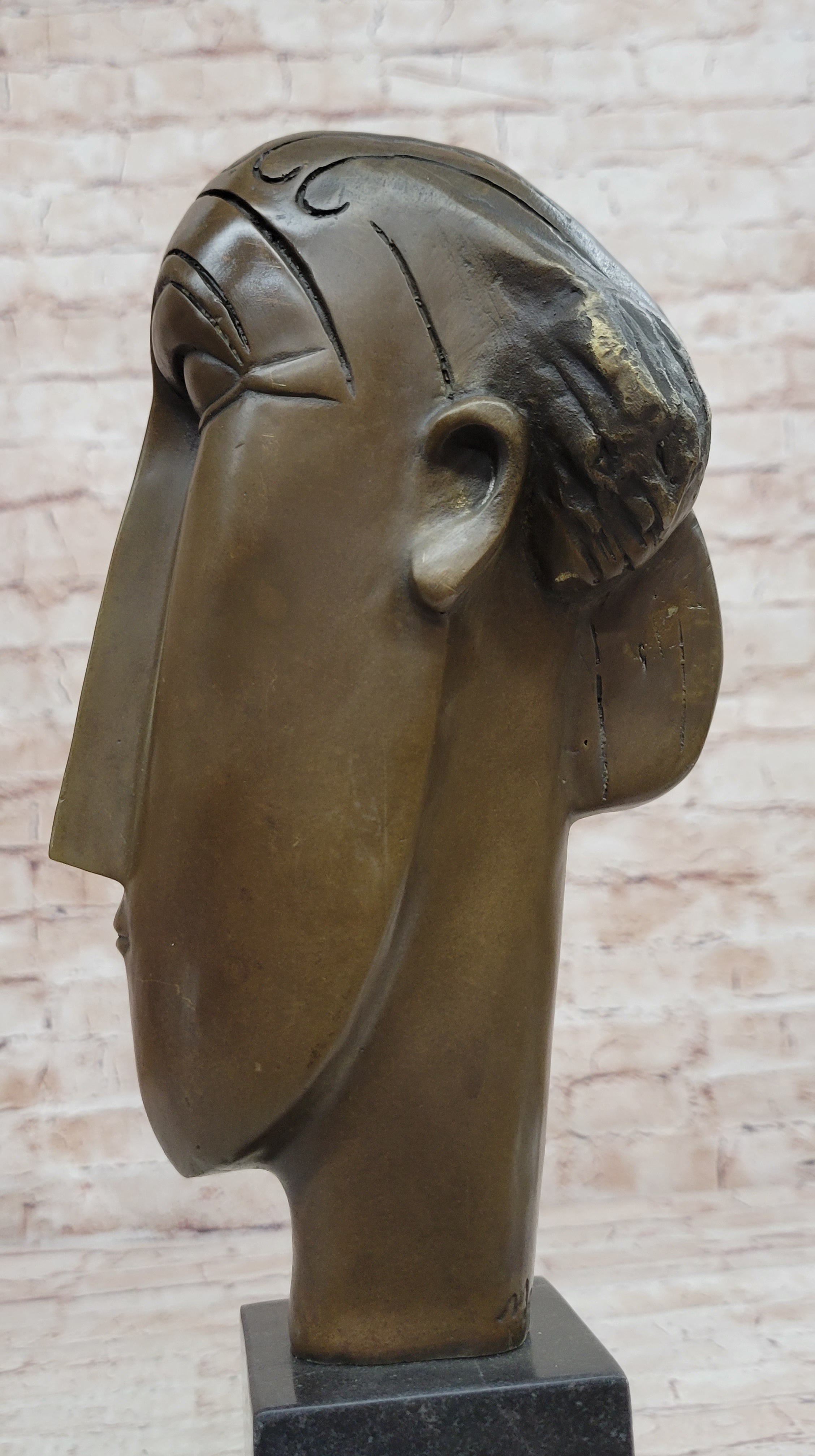 AMEDEO MODIGLIANI TRIBUTE - BRONZE SCULPTURE - THE HEAD OF CARYATID - SIGNED !