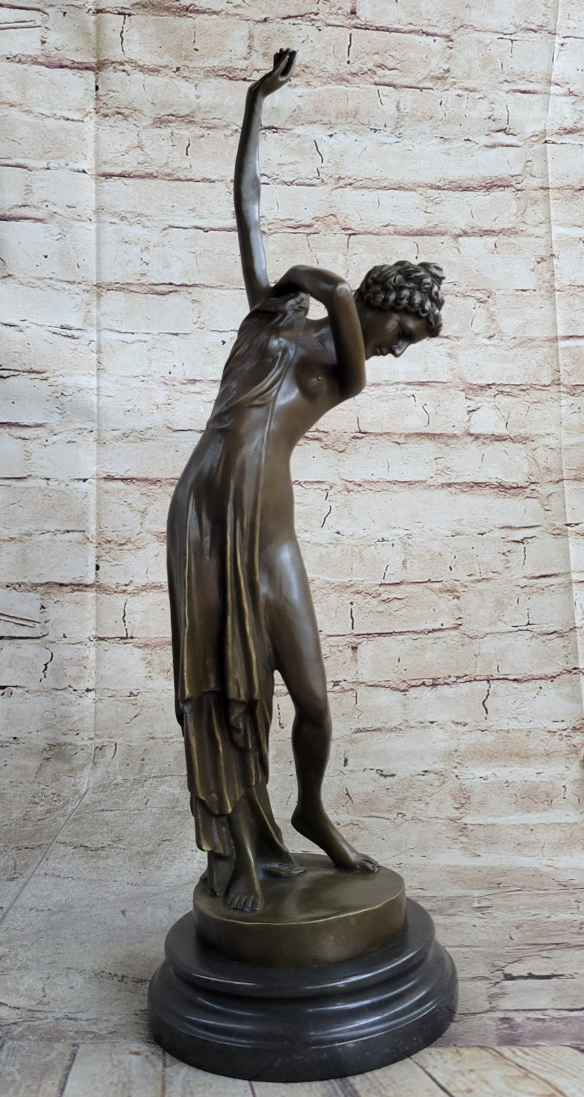 Female Nude Dancer Art Deco Hot Cast HandCraft Bronze Sculpture Statue Figure NR