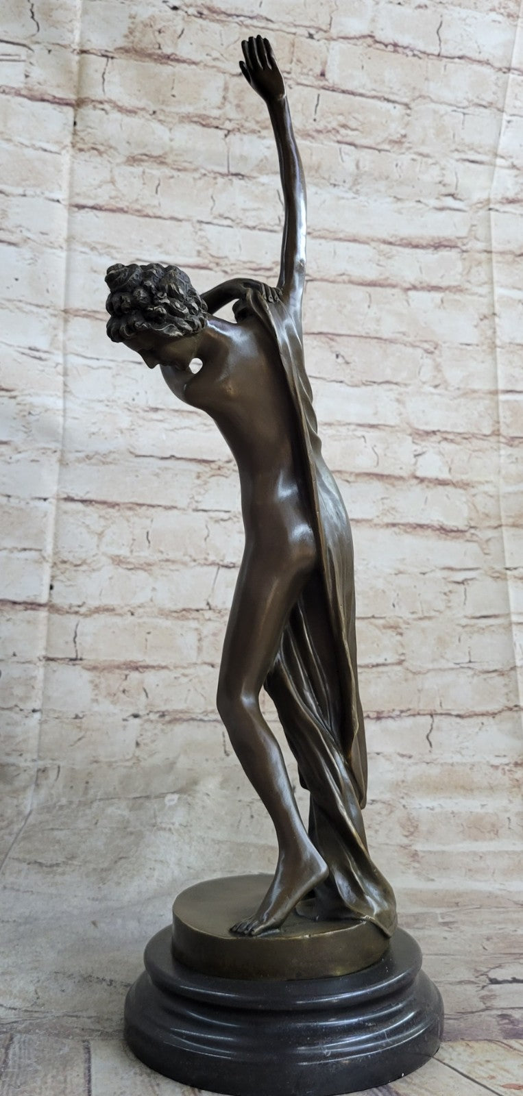 Female Nude Dancer Art Deco Hot Cast HandCraft Bronze Sculpture Statue Figure NR