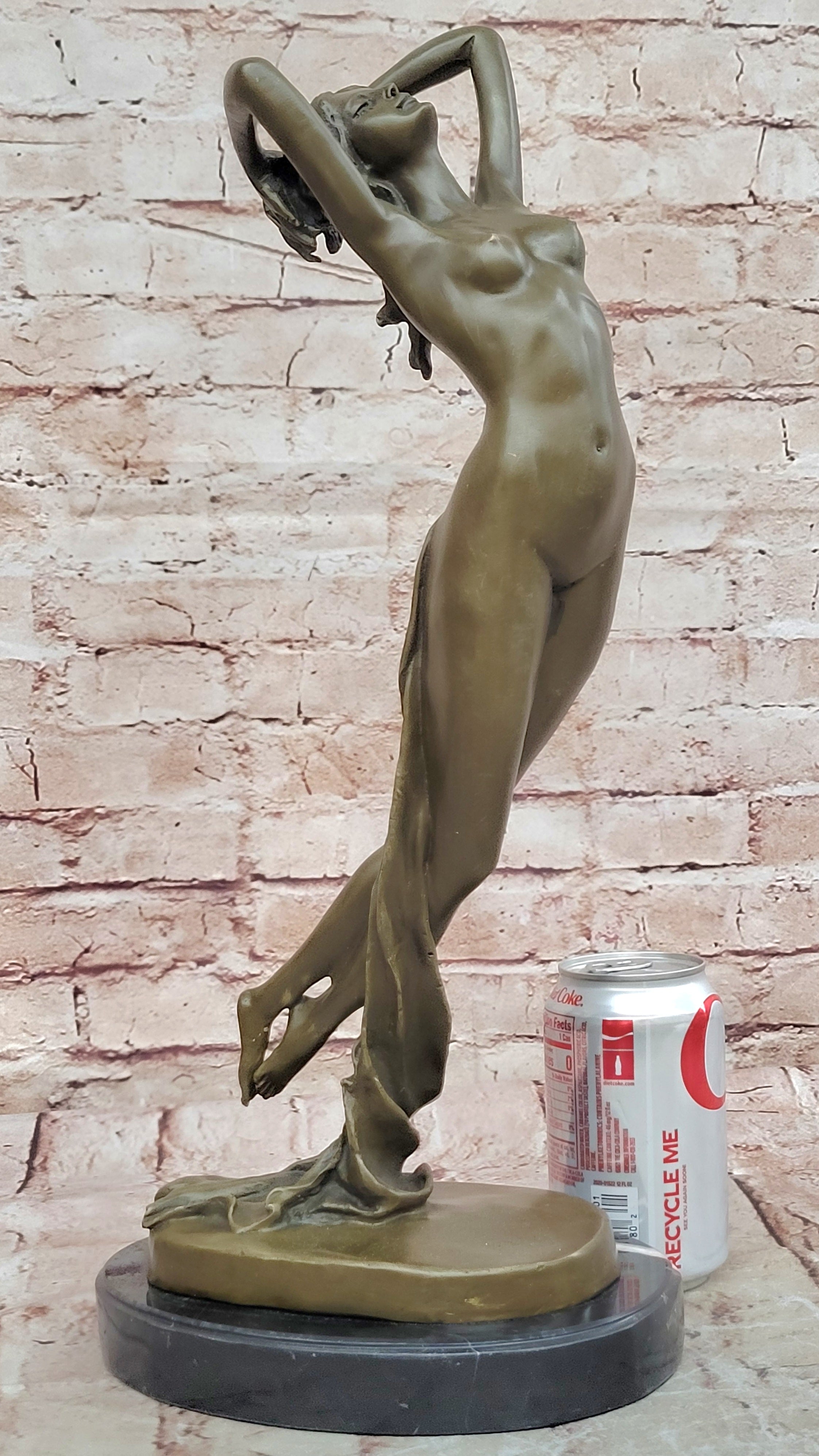 Nude Female Woman Lady Bronze Sculpture Figurine Hot Cast Home Office Decor