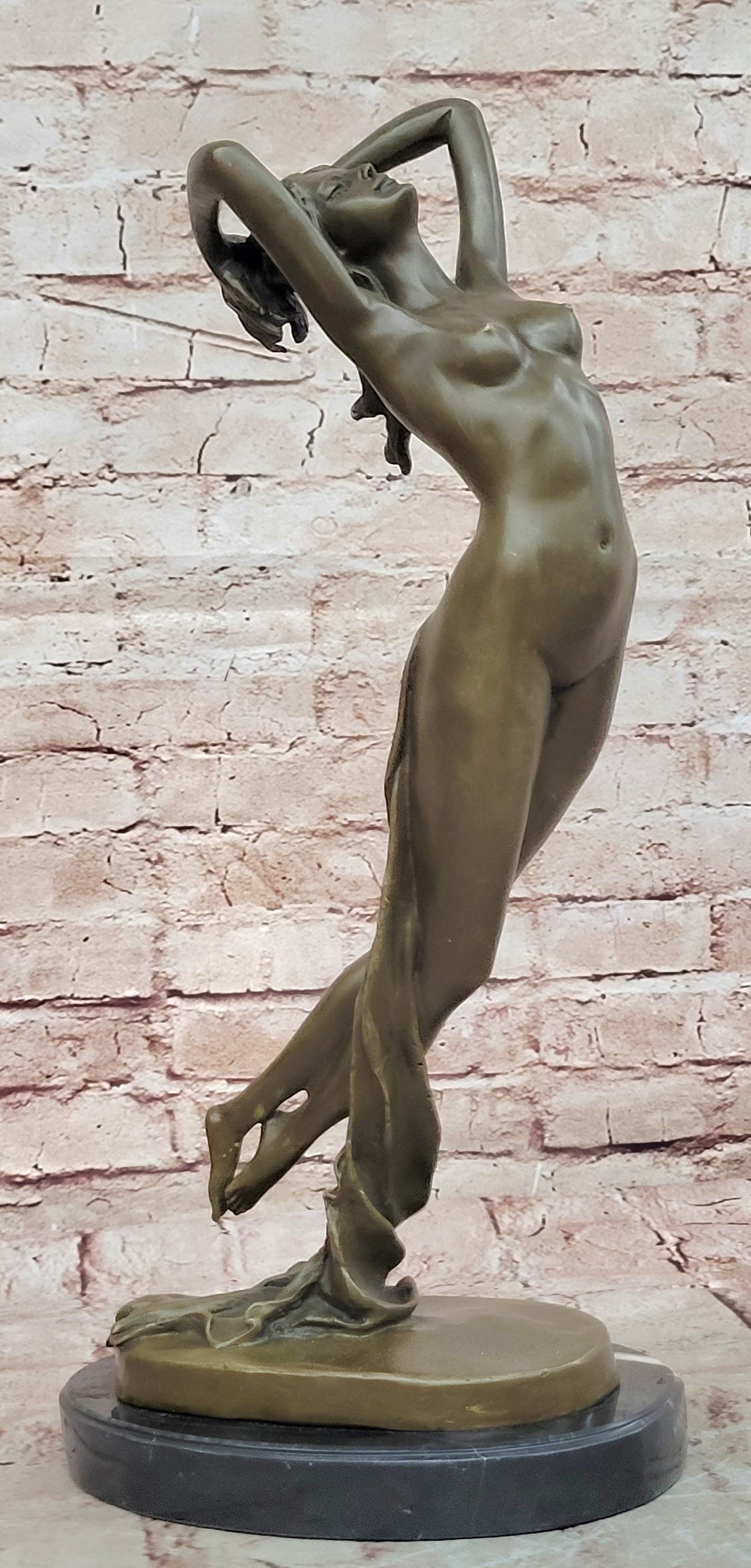 Nude Female Woman Lady Bronze Sculpture Figurine Hot Cast Home Office Decor