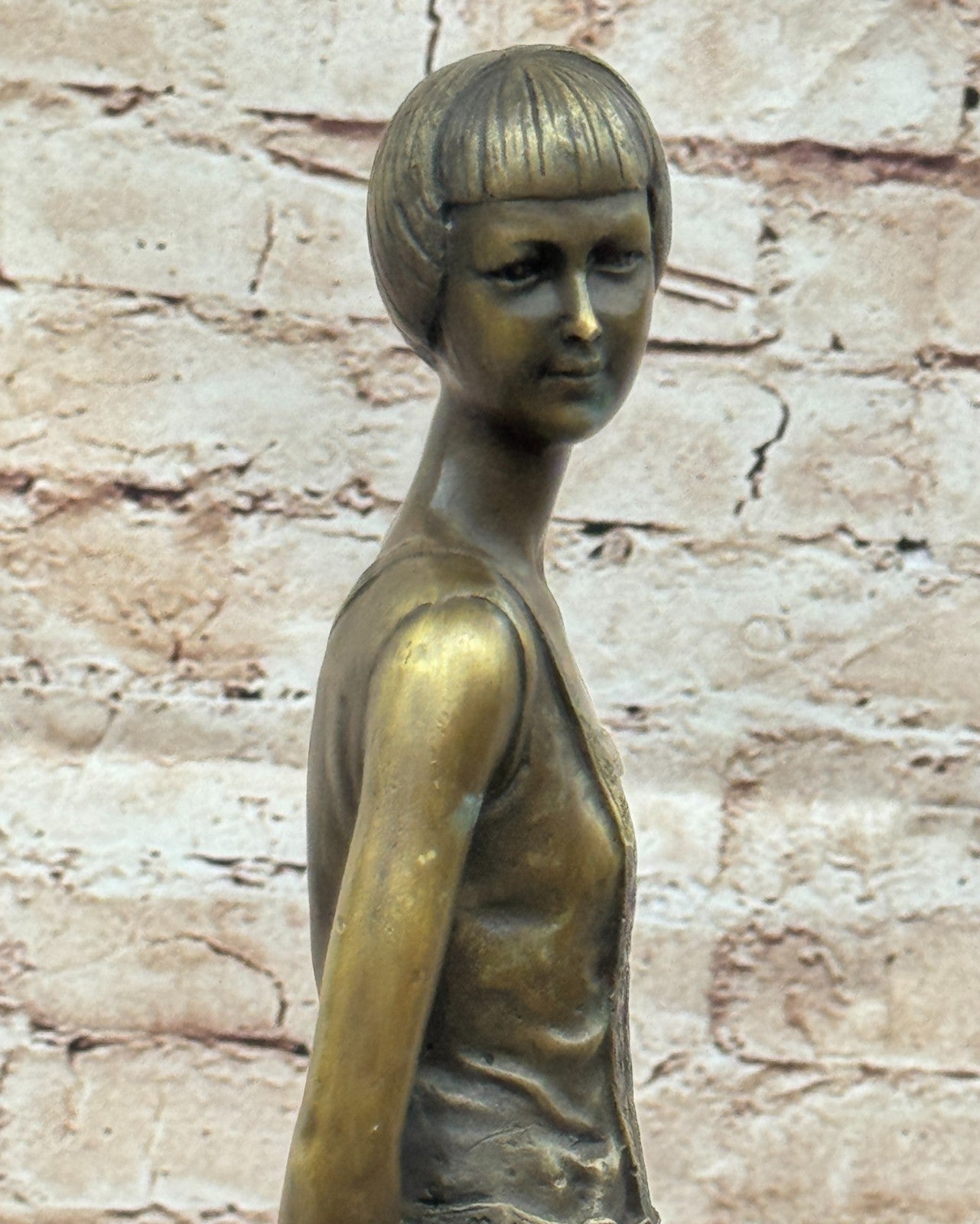 Handcrafted bronze sculpture Home Base Marble Housewife Mom Original Signed