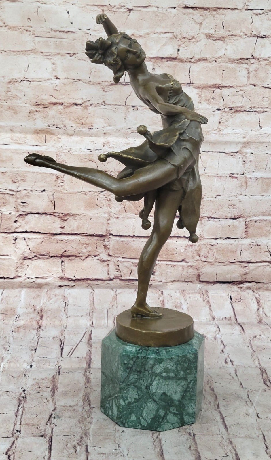 Art Decor Lady Dancer Bronze Statue by Bruno Zach Sculpture Large Figurine Gift