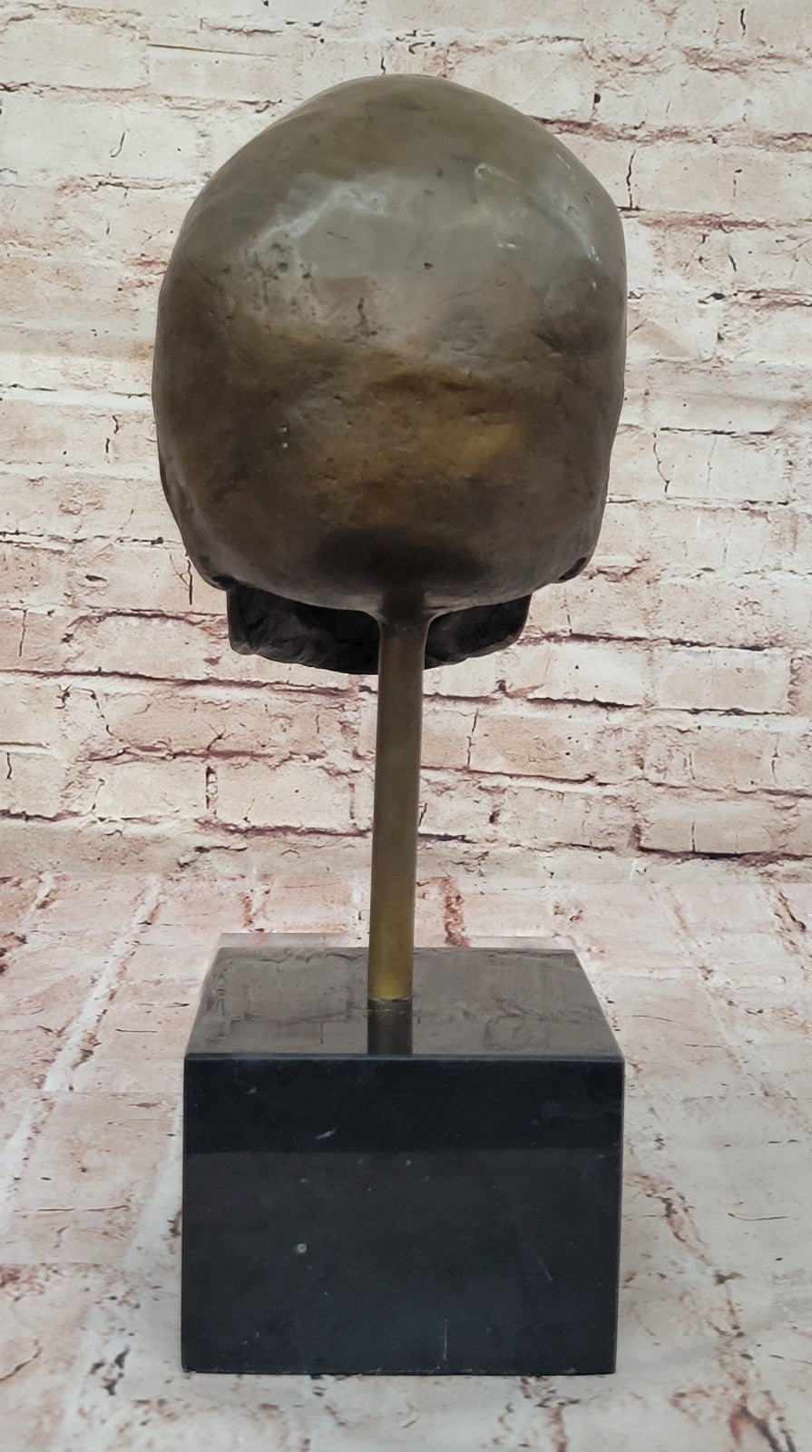 Abstract Modern Art Skull Bronze Sculpture Marble Base Statue Movie Prop Sale