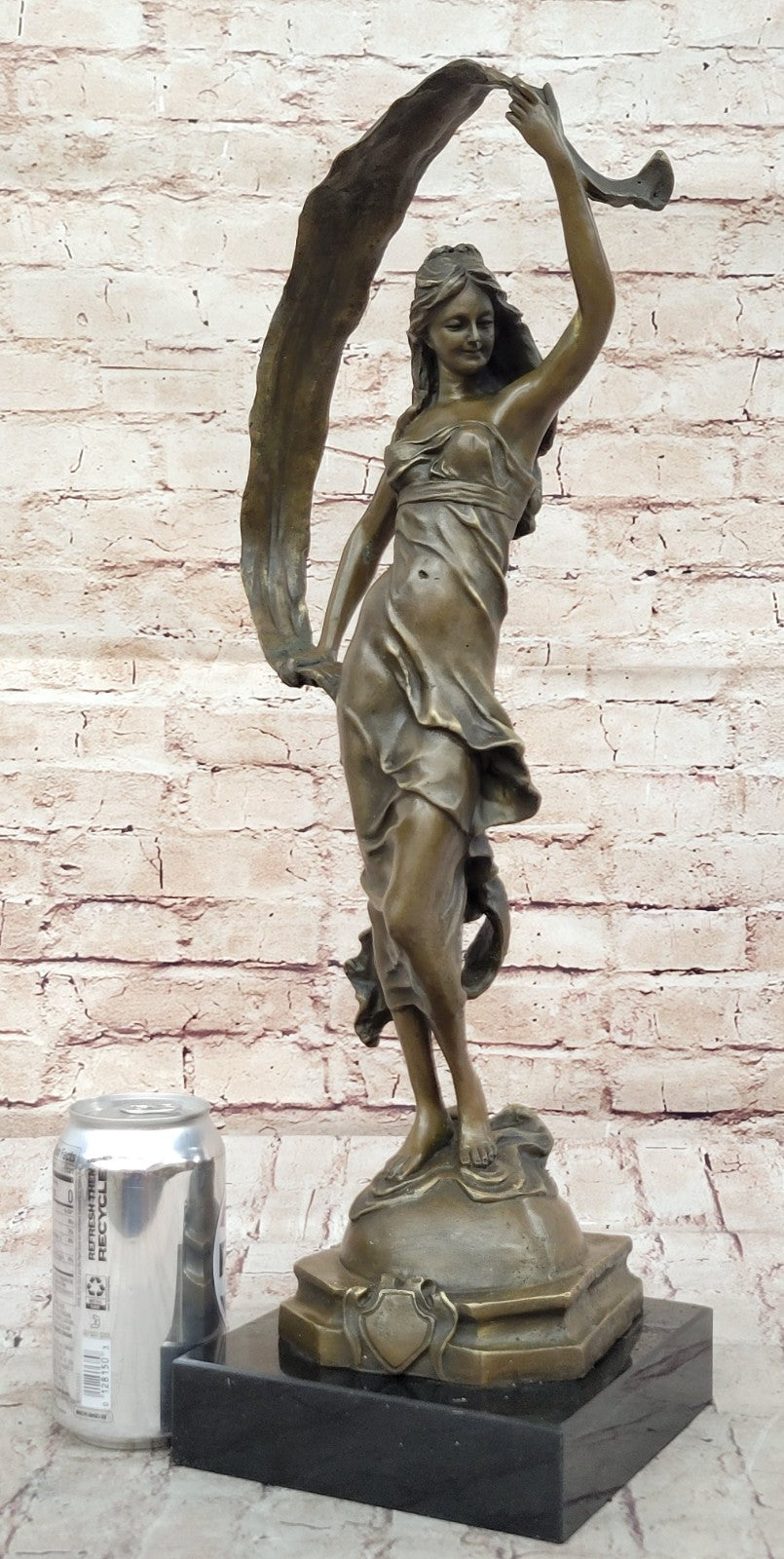 Original Art Nouveau Dancer By Italian Artist Aldo Vitaleh Bronze Sculpture SALE