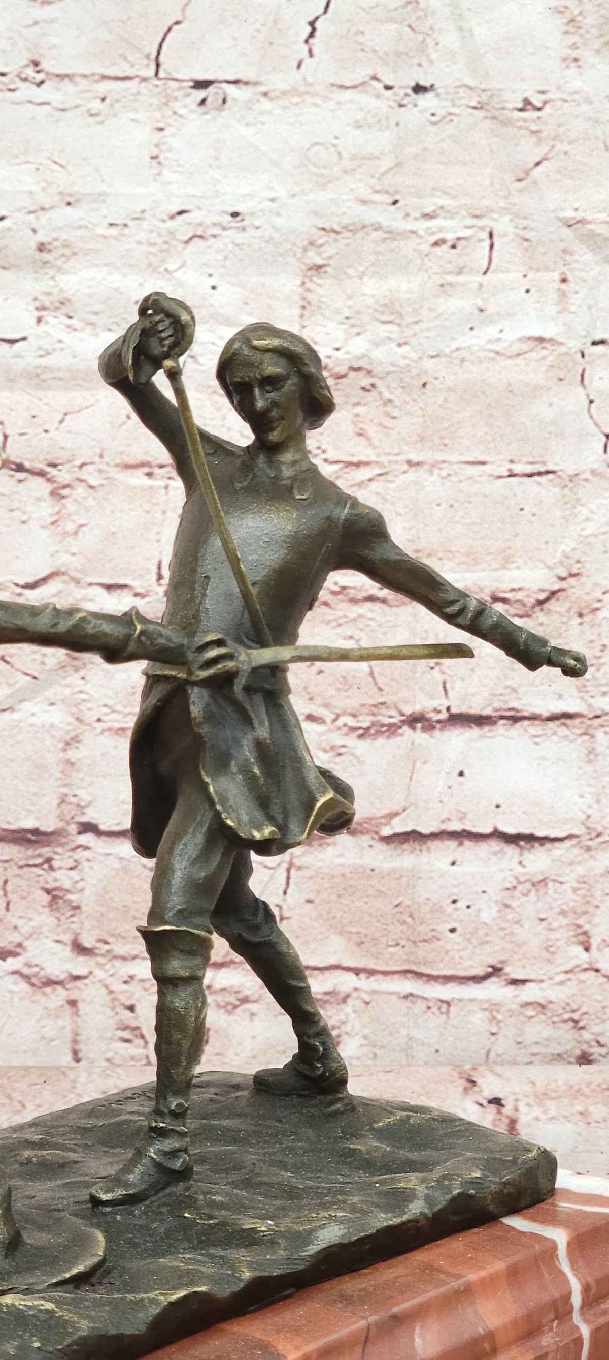 Bronze Sculpture Hot Cast Hand Made Large Two Fencer Fencing Museum Quality