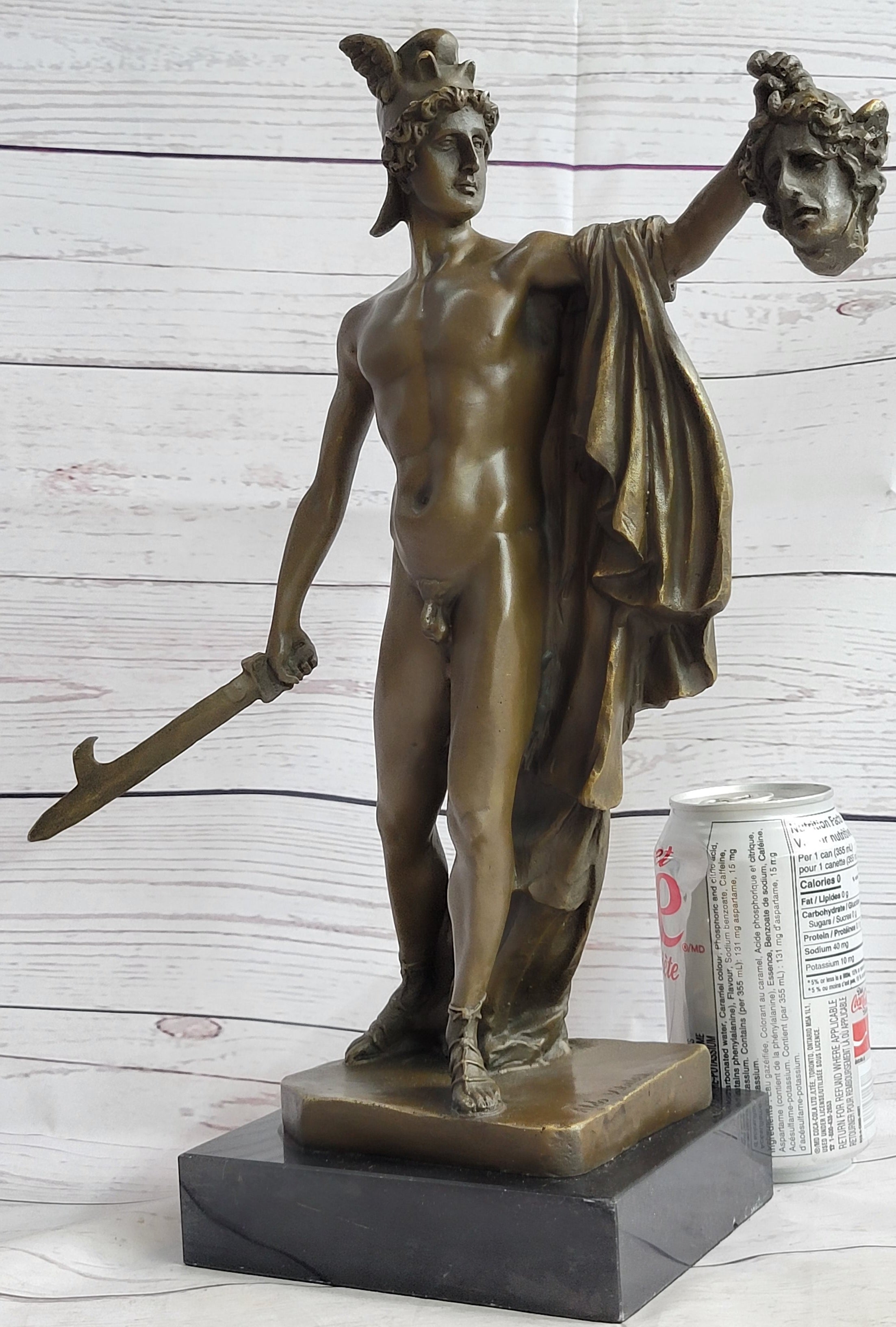 Signed Aldo Vitaleh tribute to Cellini Perseus Beheading the Medusa Bronze Nude