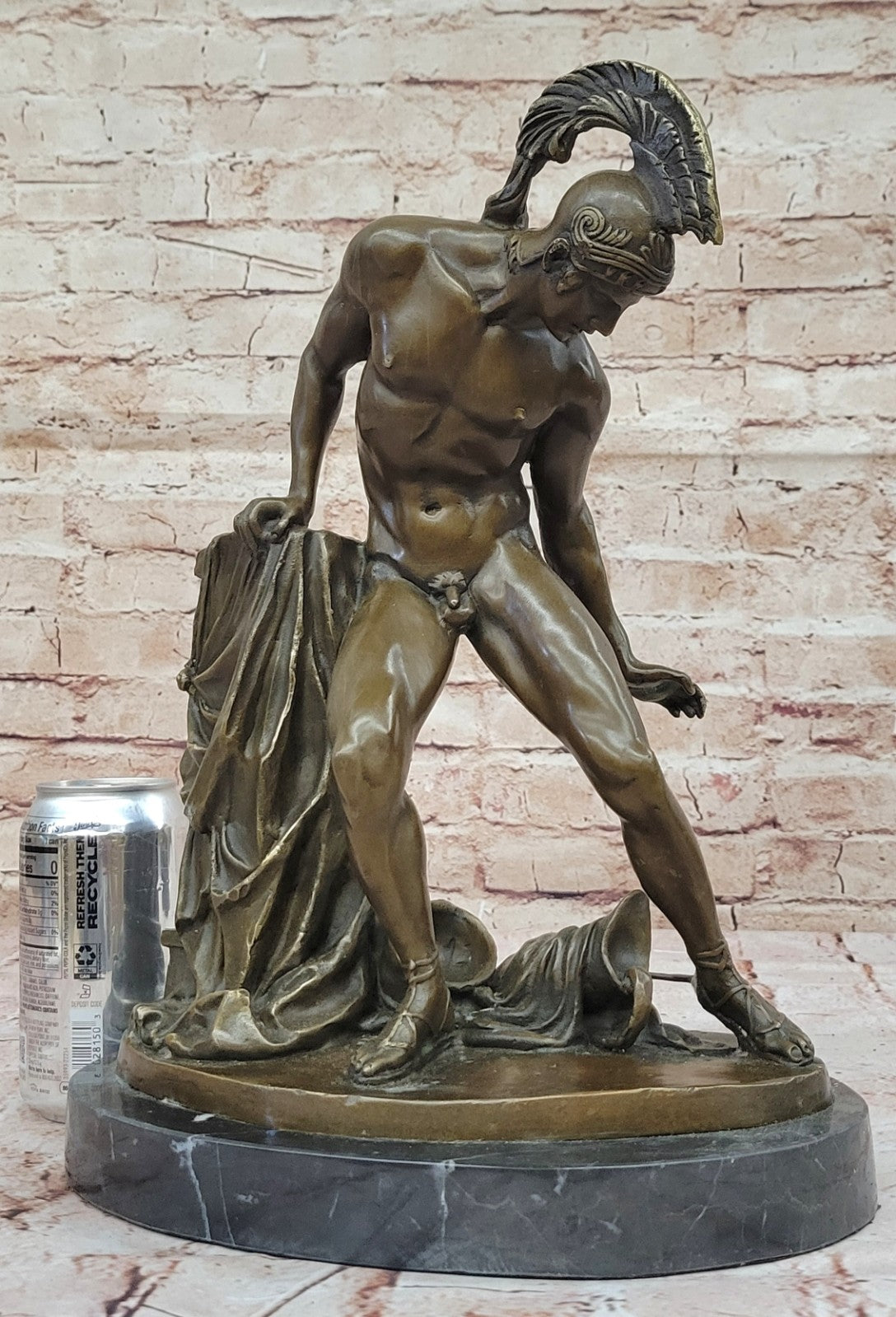 ACHILLES - ANCIENT GREEK WARRIOR SCULTURE FIGURINE IN HOT CAST BRONZE FIGURINE
