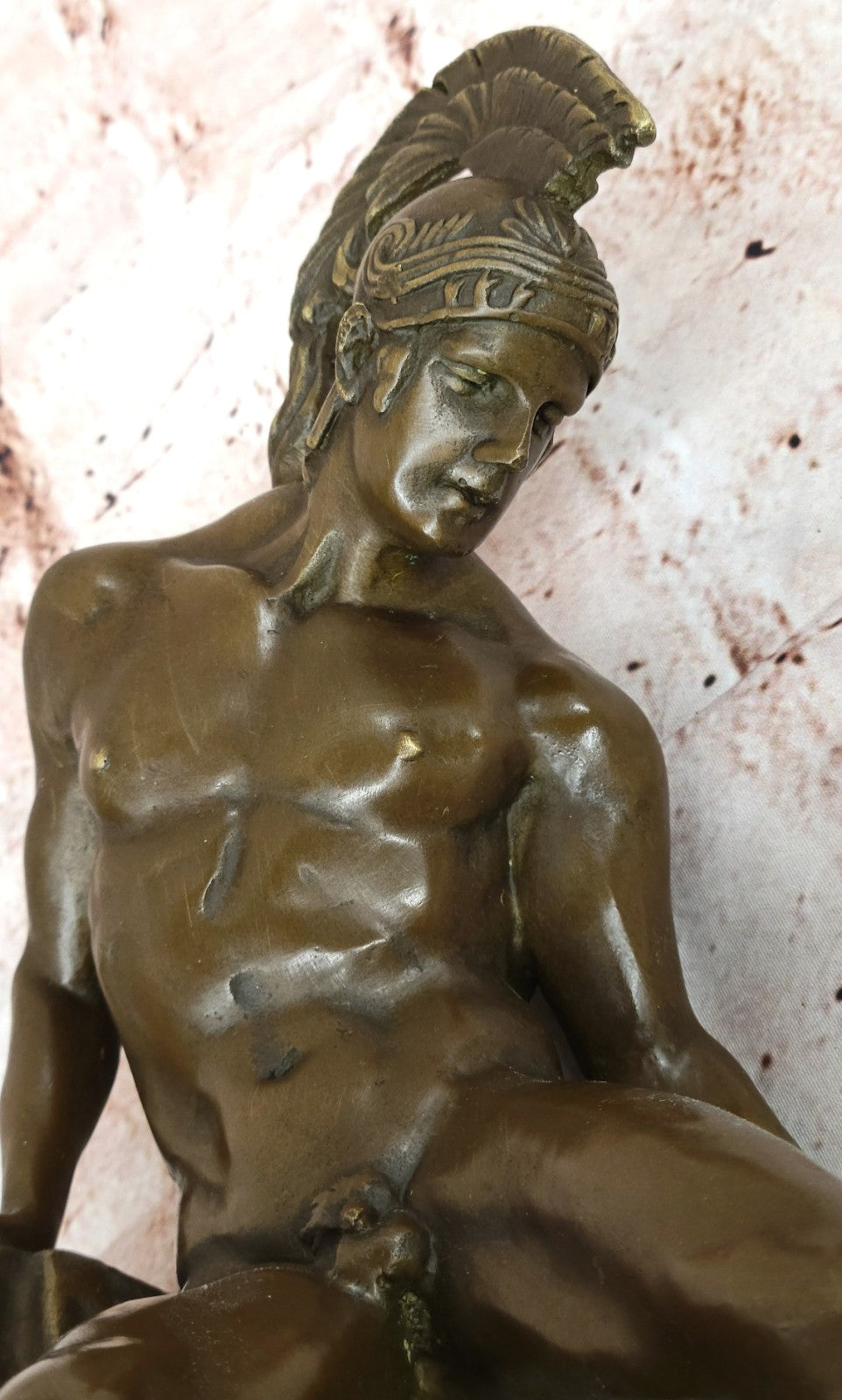ACHILLES - ANCIENT GREEK WARRIOR SCULTURE FIGURINE IN HOT CAST BRONZE FIGURINE