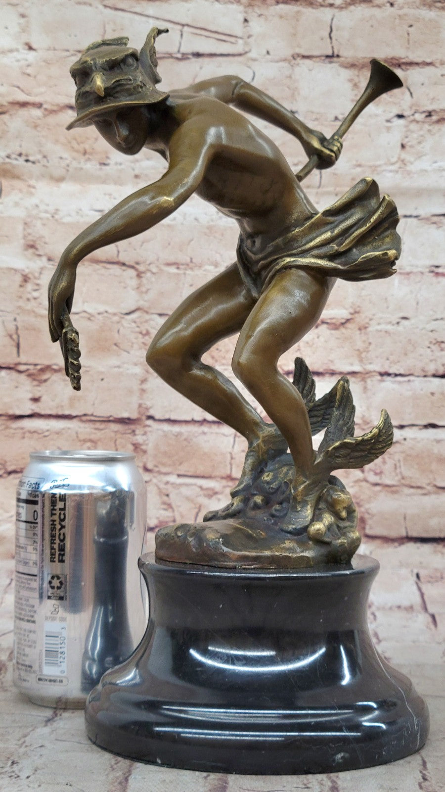 Handcrafted bronze sculpture SALE God Greek Mercury Flying Giambologna Signed