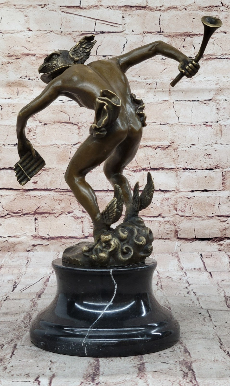 Handcrafted bronze sculpture SALE God Greek Mercury Flying Giambologna Signed
