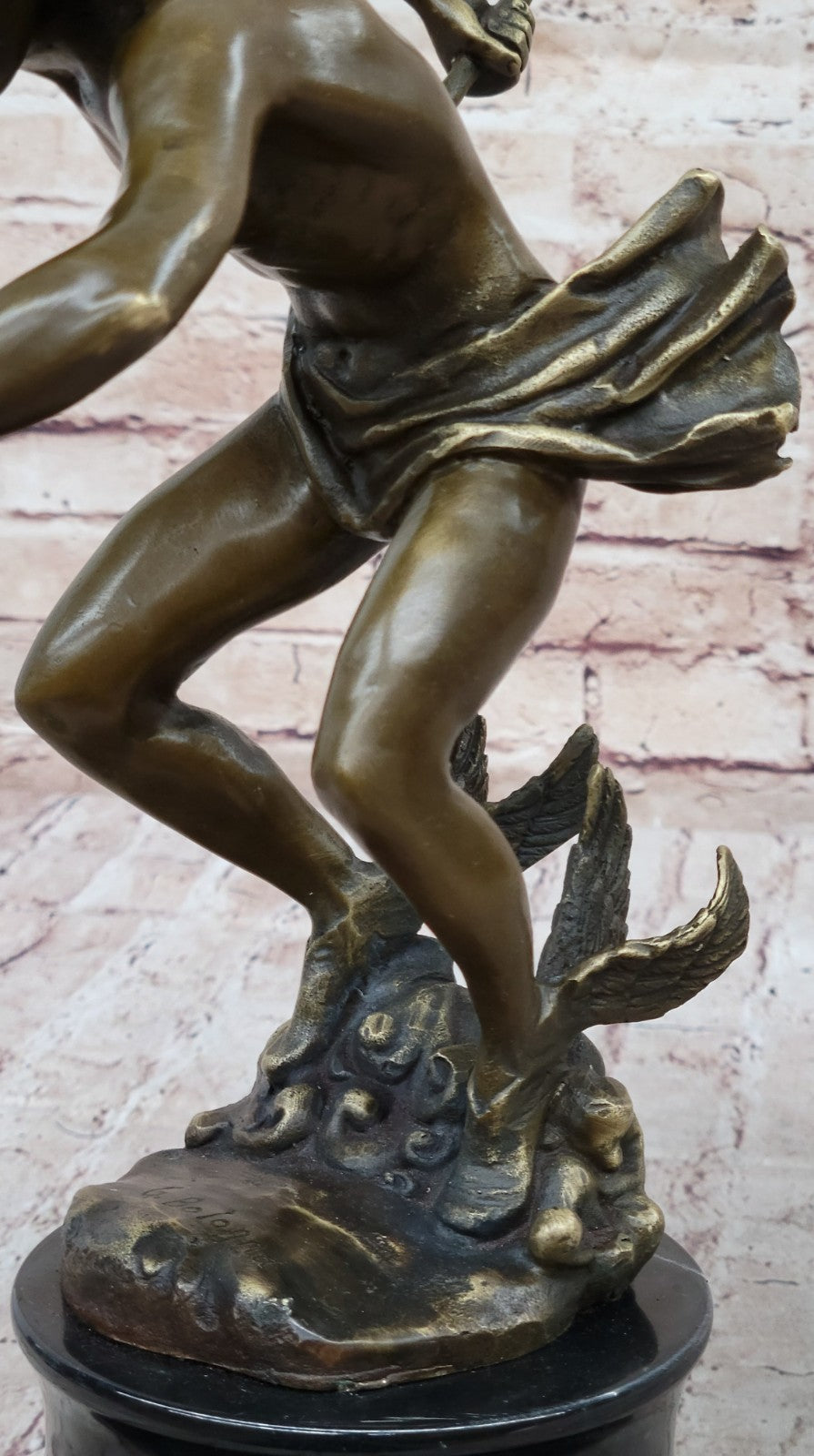 Handcrafted bronze sculpture SALE God Greek Mercury Flying Giambologna Signed