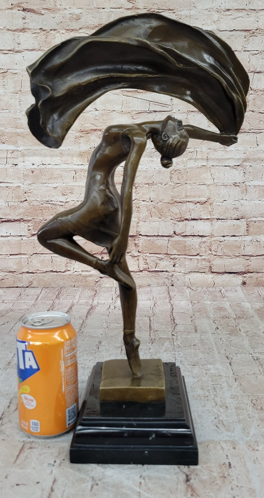 Bronze Hot Cast  Hot Cast Flag Dancer Sculpture by Aldo Vitaleh Figure