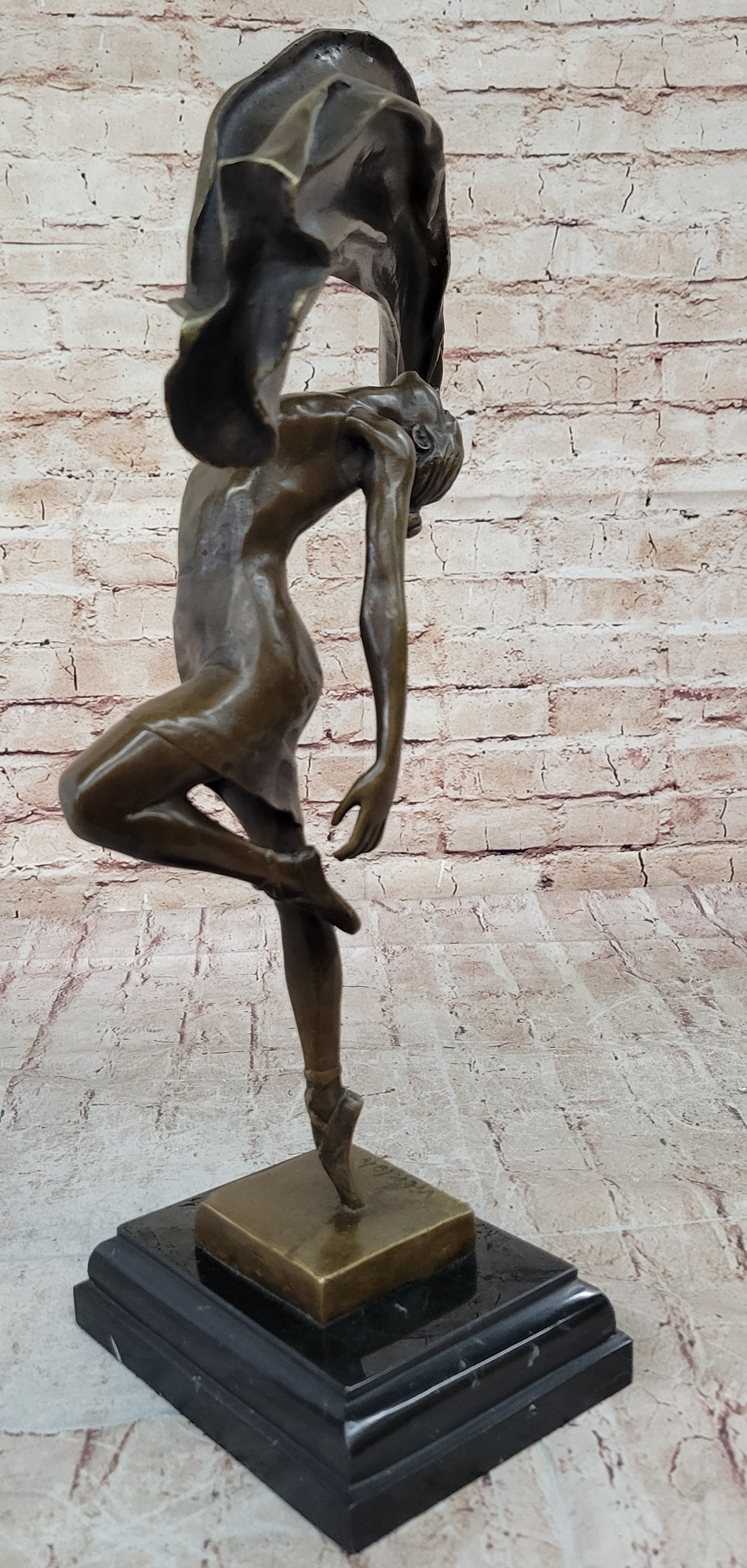 Bronze Hot Cast  Hot Cast Flag Dancer Sculpture by Aldo Vitaleh Figure