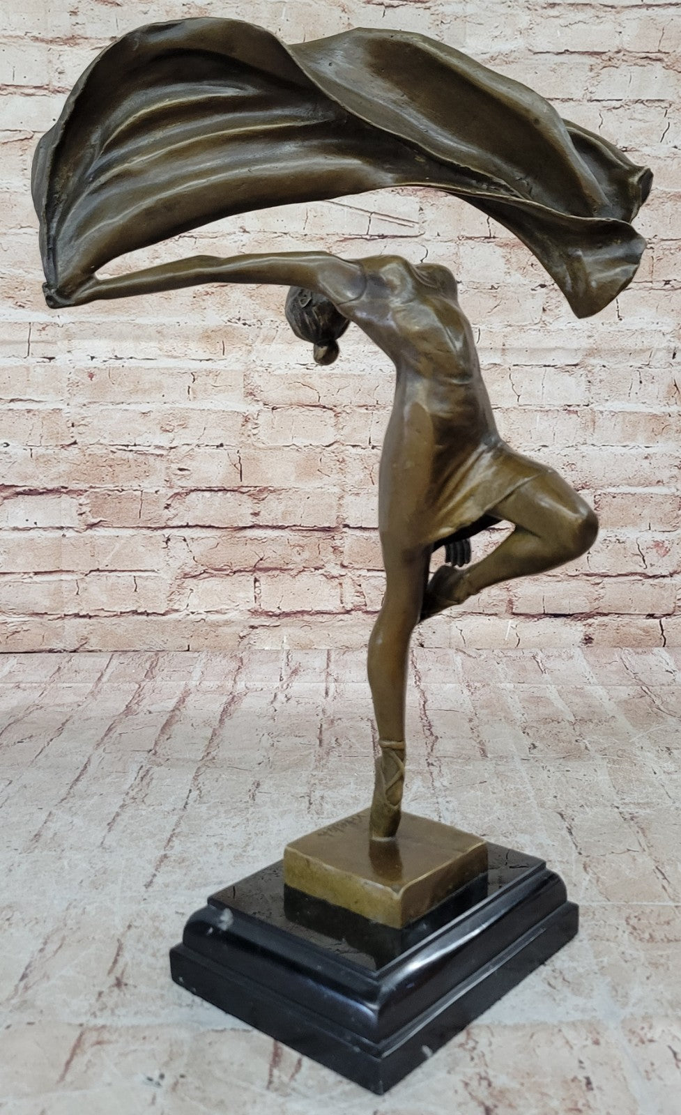 Aldo Vitaleh Hot Cast Bronze Flag Dancer Sculpture