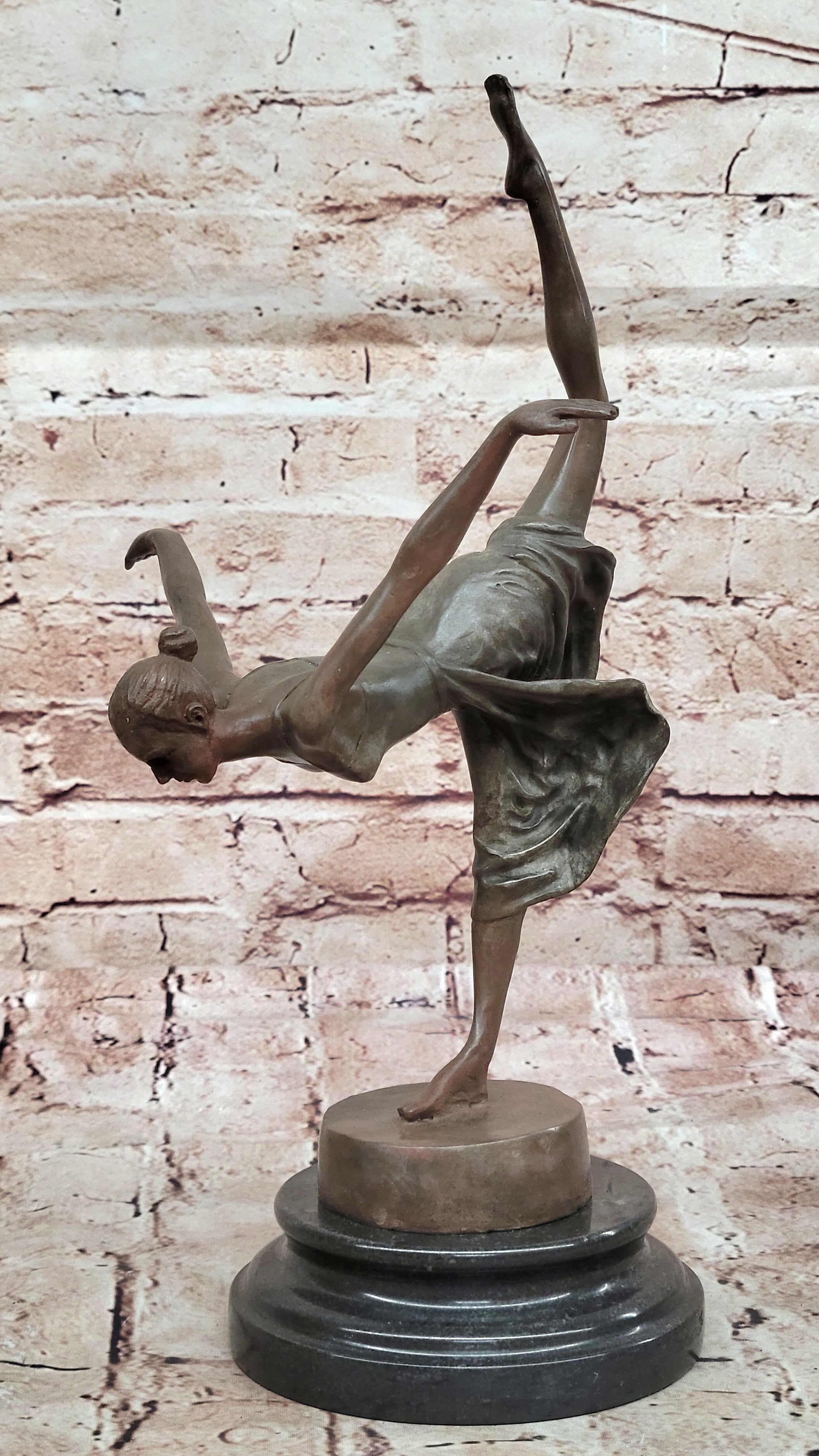 Bronze Sculpture by Italian Artist Aldo Vitaleh Dancer Ballerina Home Office