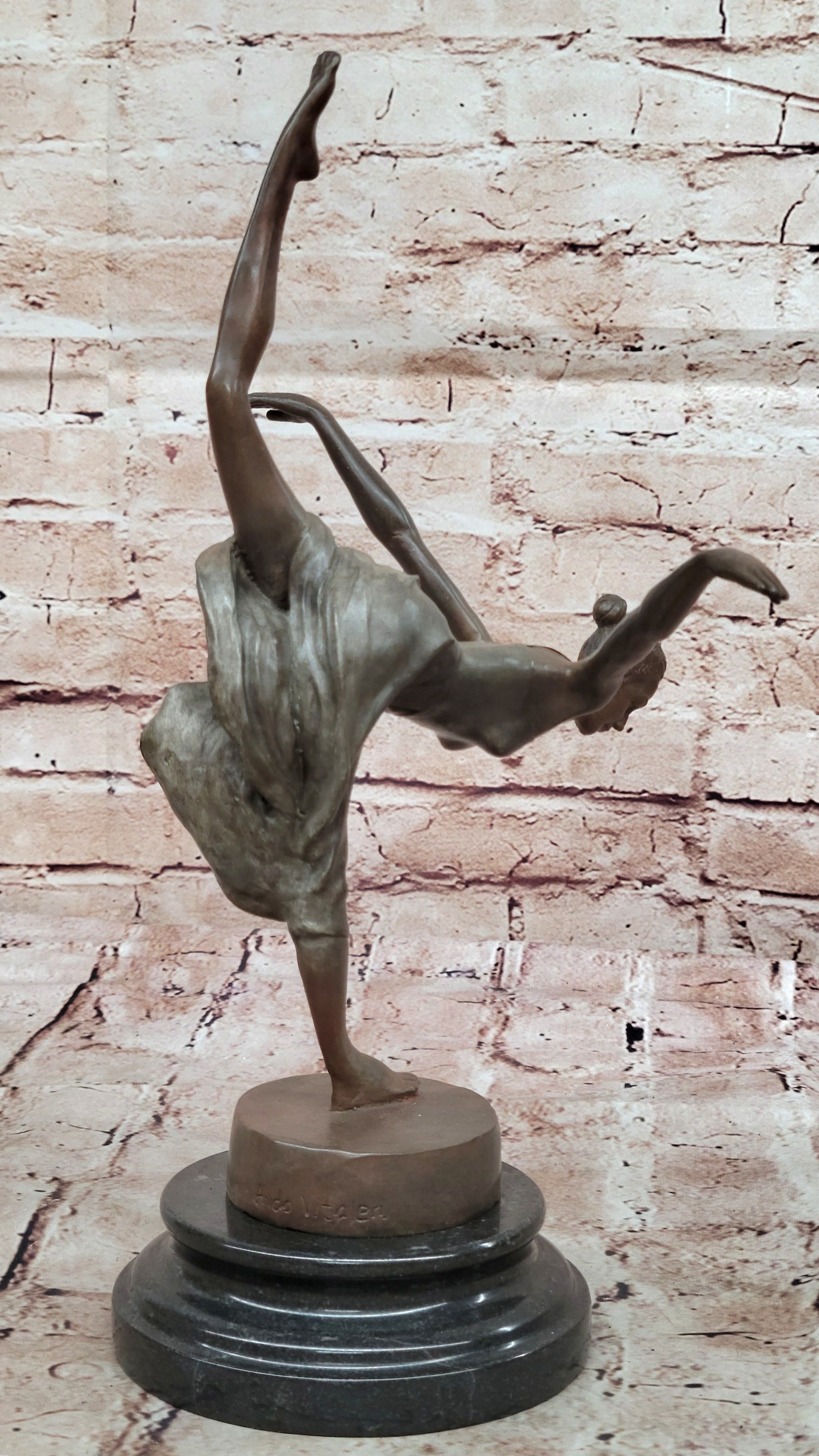 Bronze Sculpture by Italian Artist Aldo Vitaleh Dancer Ballerina Home Office