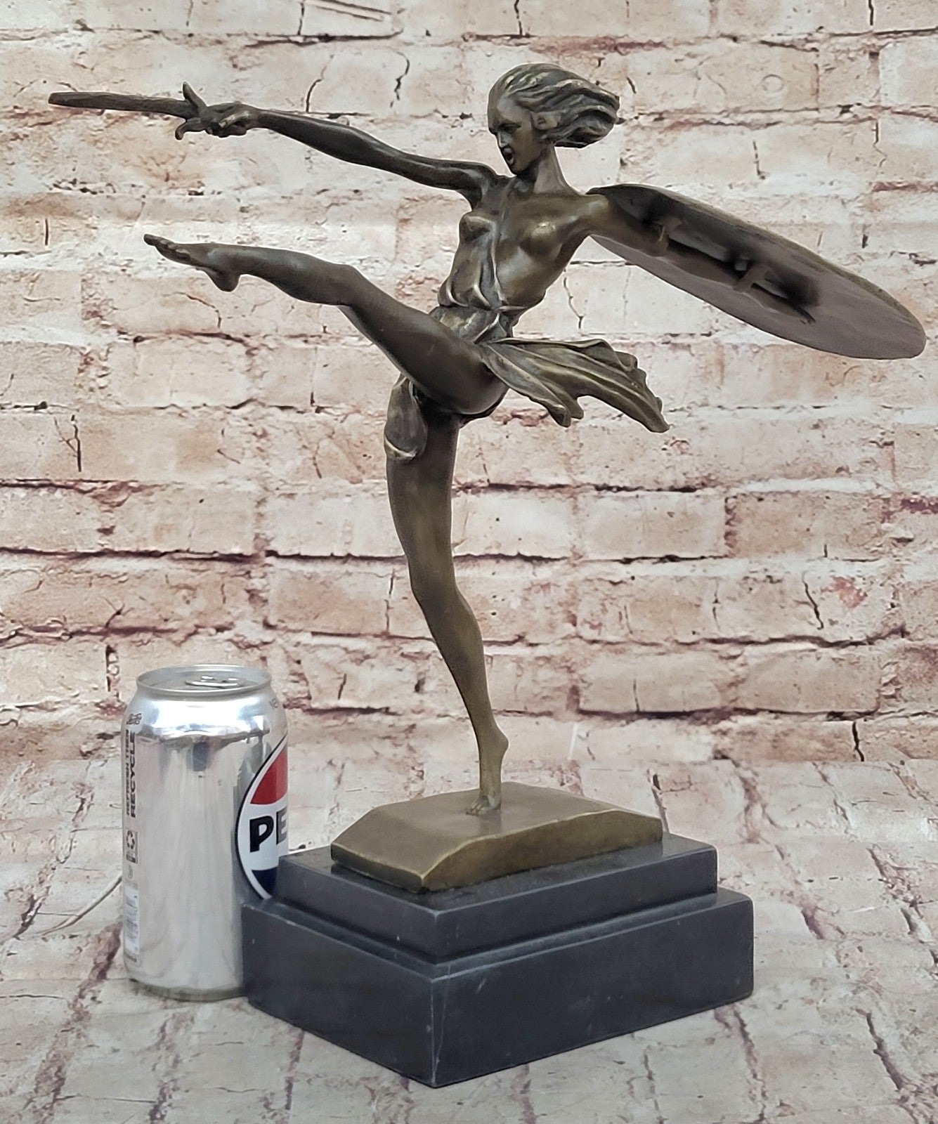 BRONZE ART DECO AMAZON SIGNED ZACH STATUE FEMALE WARRIOR HOT CAST SCULPTURE NUDE