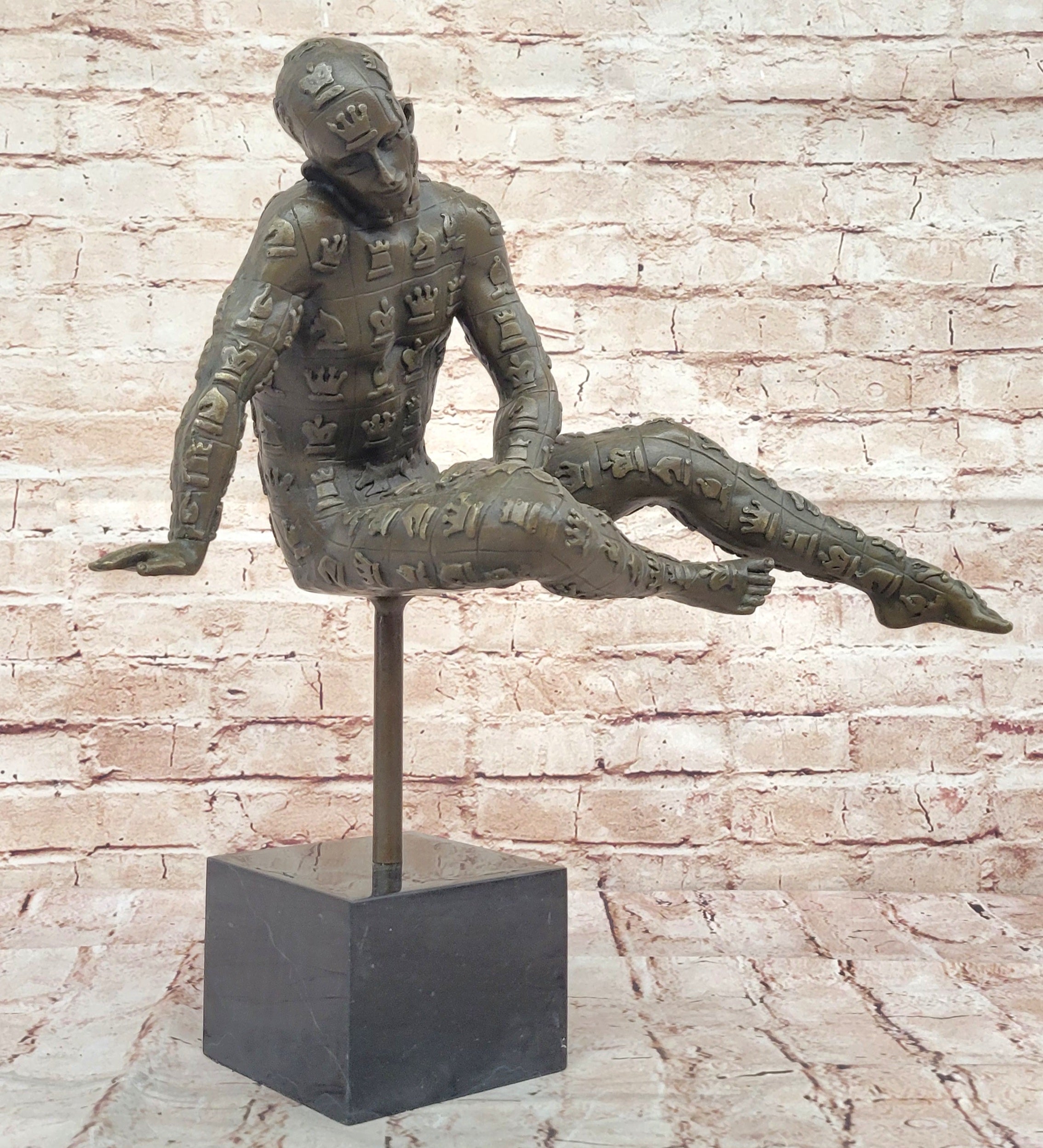 Handmade European Bronze Signed Salvador Dali Title Yogi Mid Century Artwork