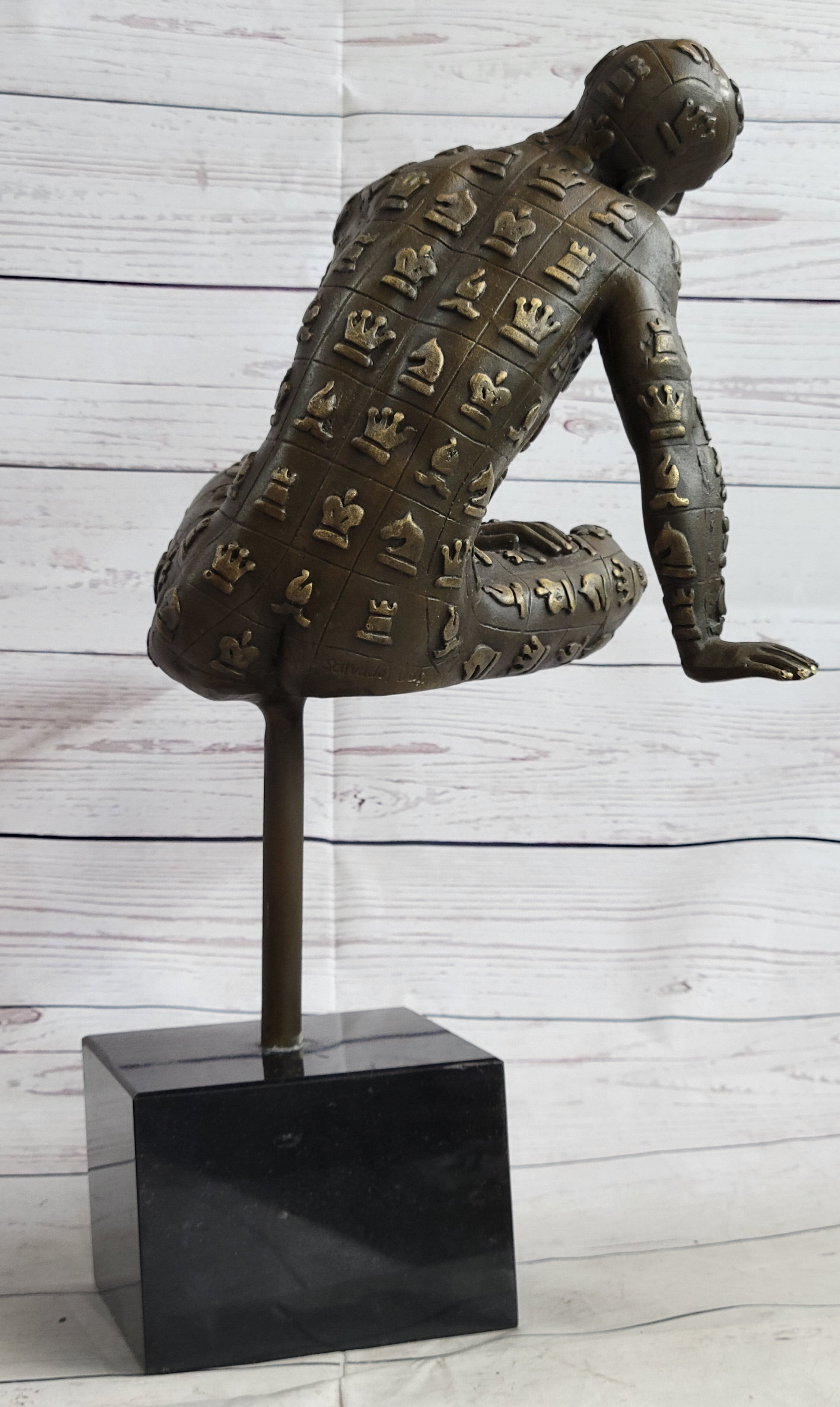 Handmade European Bronze Signed Salvador Dali Title Yogi Mid Century Artwork