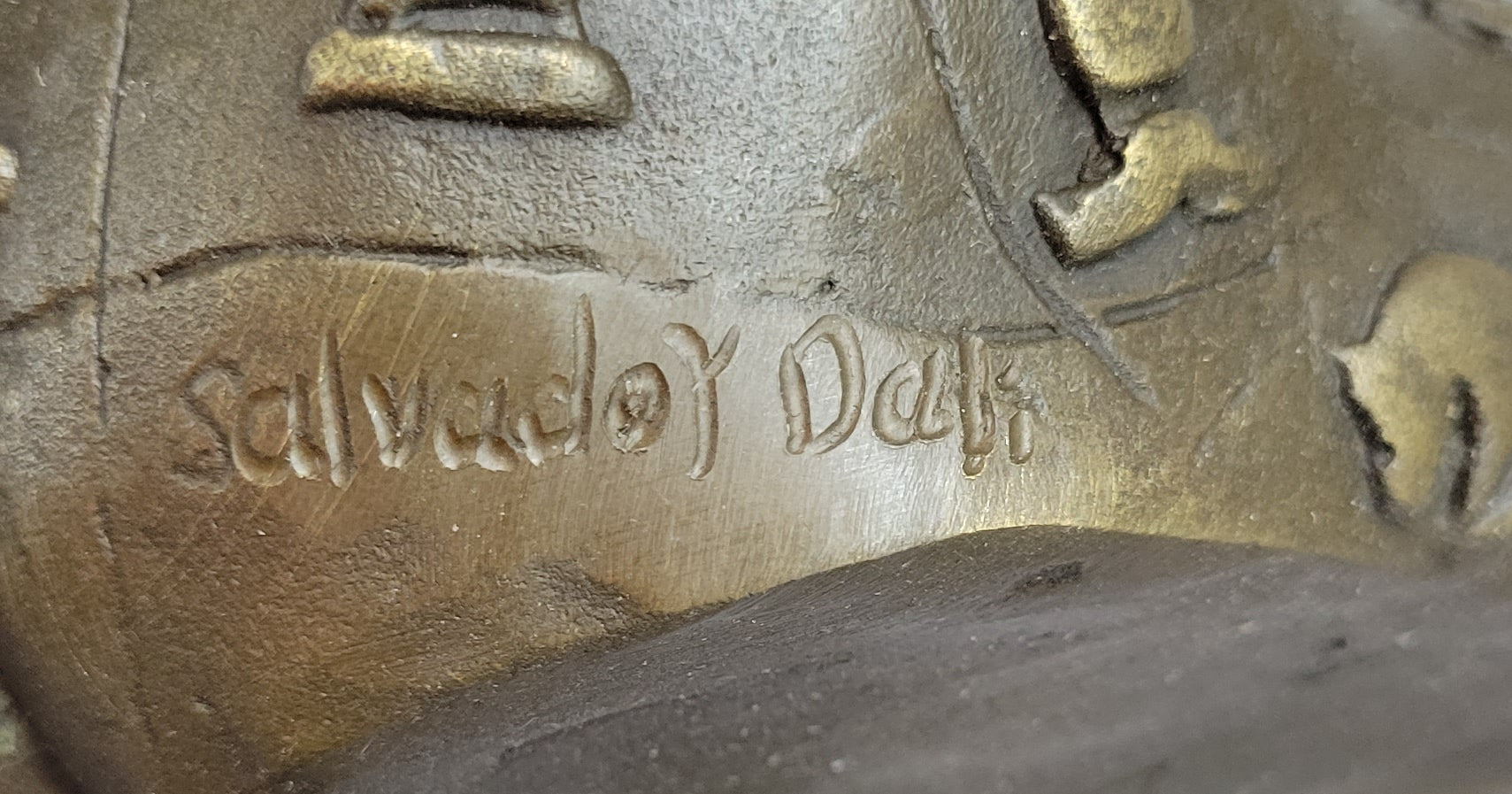 Handmade European Bronze Signed Salvador Dali Title Yogi Mid Century Artwork