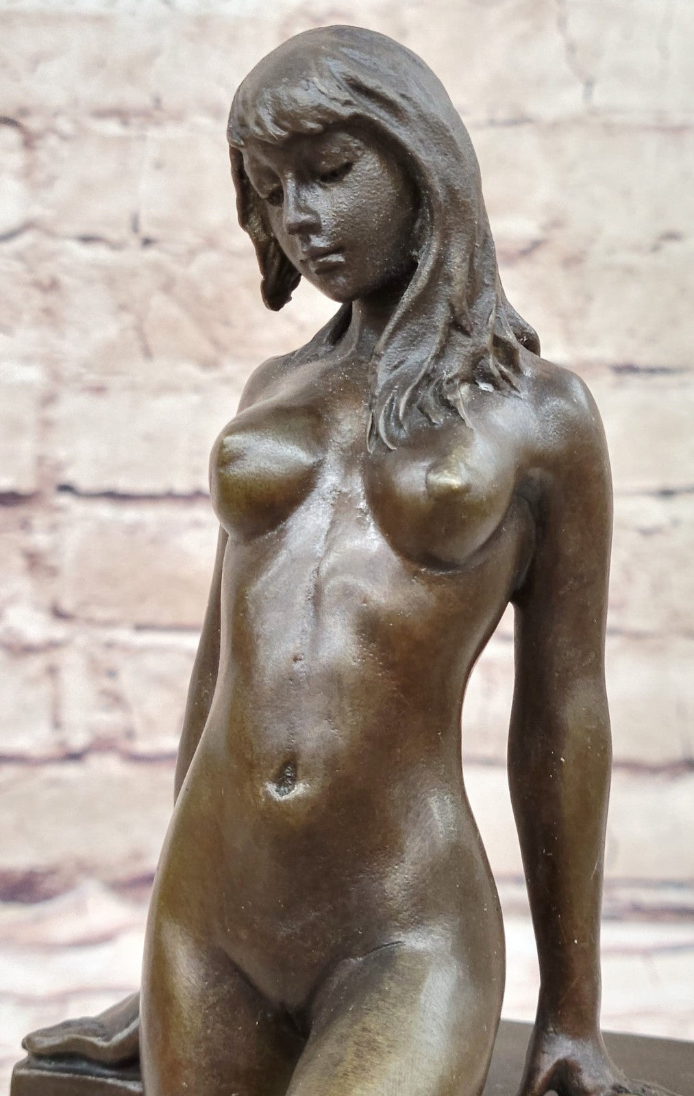 Handcrafted bronze sculpture SALE Hot Deco Art Erotic Girl Nude Original Signed