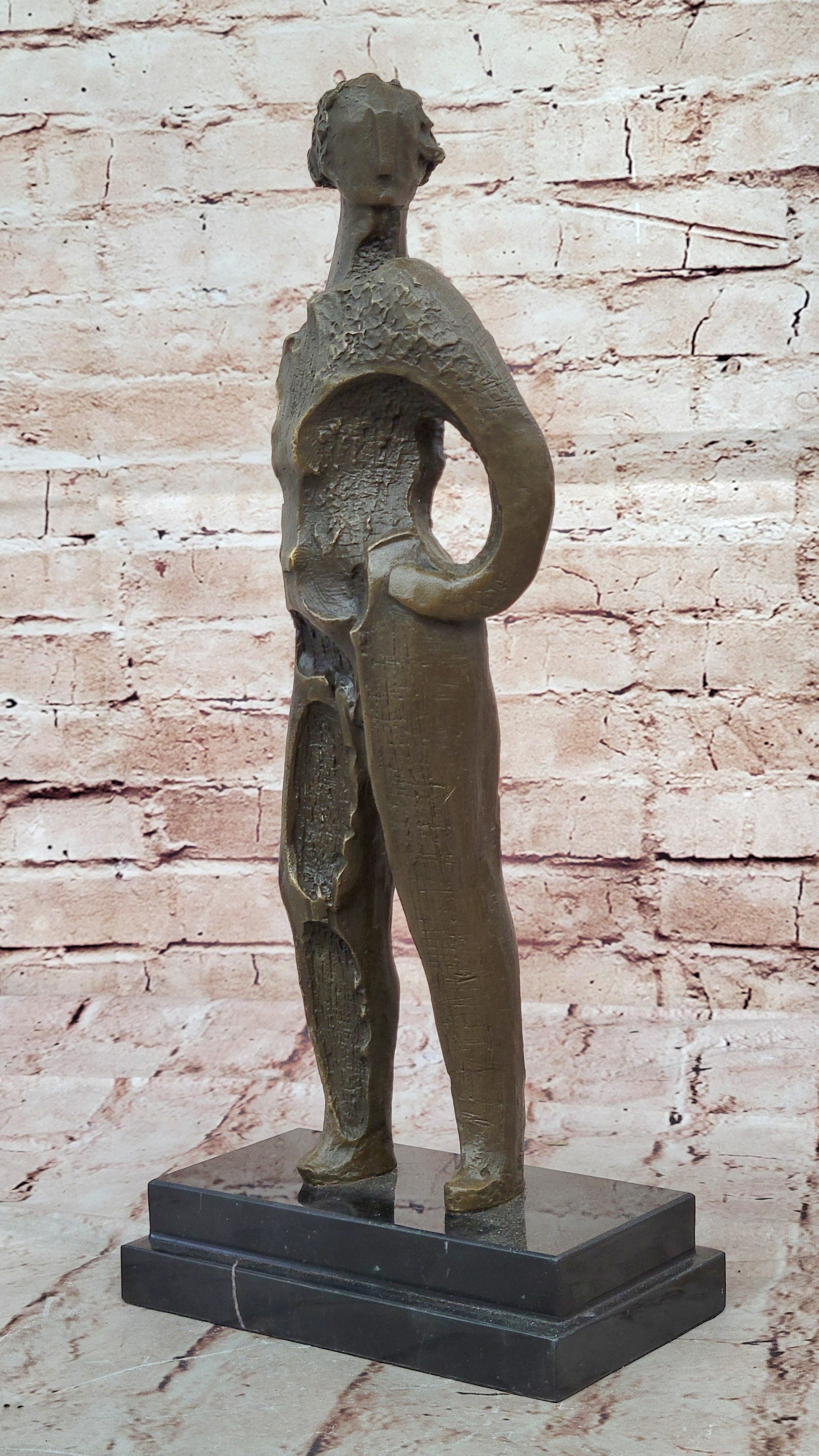 Salvador Dali Modern Art Resting Girl Bronze Bust Statue Sculpture Figure Decor