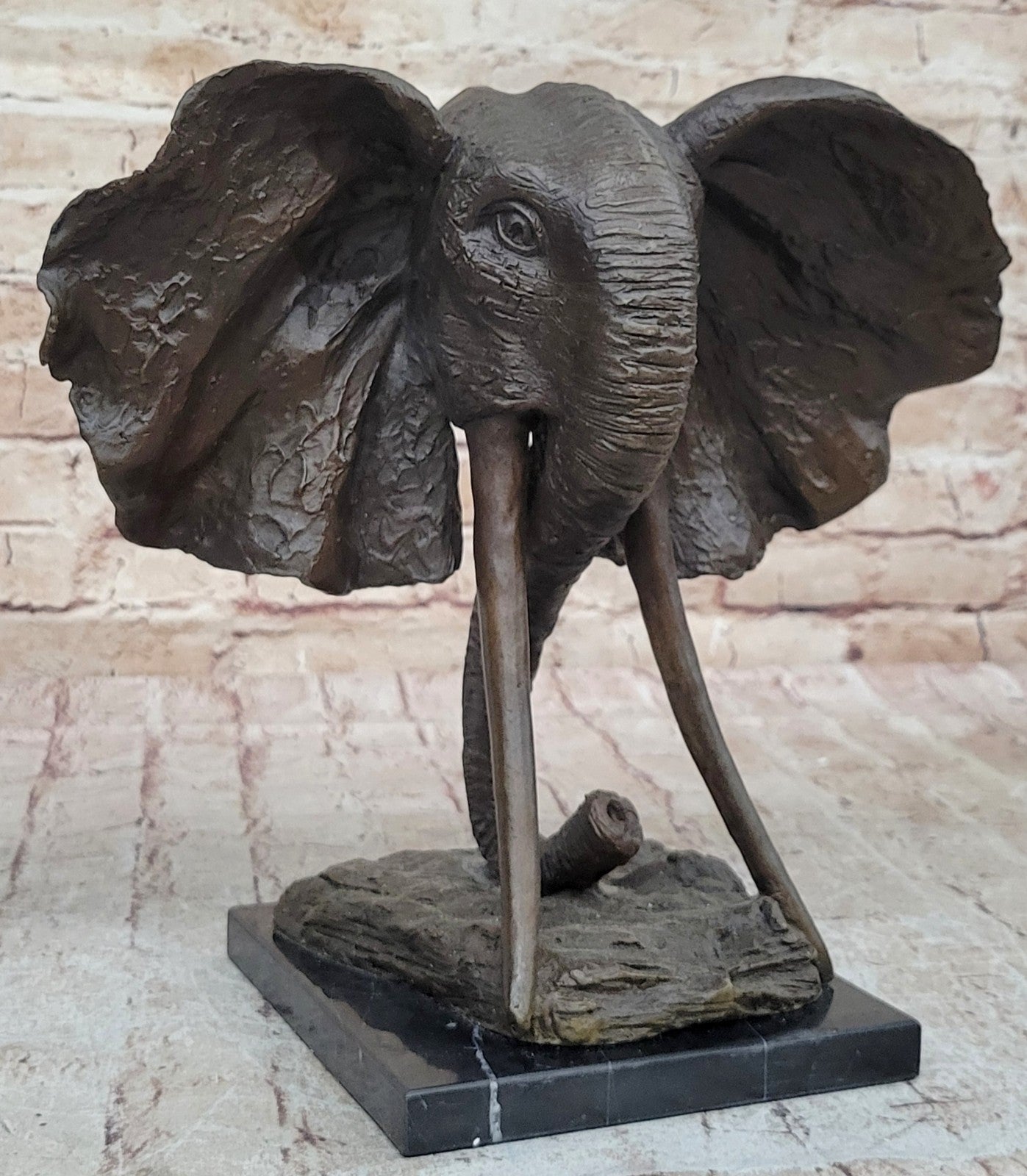 Striking Massive Elephant Head Bust Bronze Sculpture Statue Figurine Hot Cast