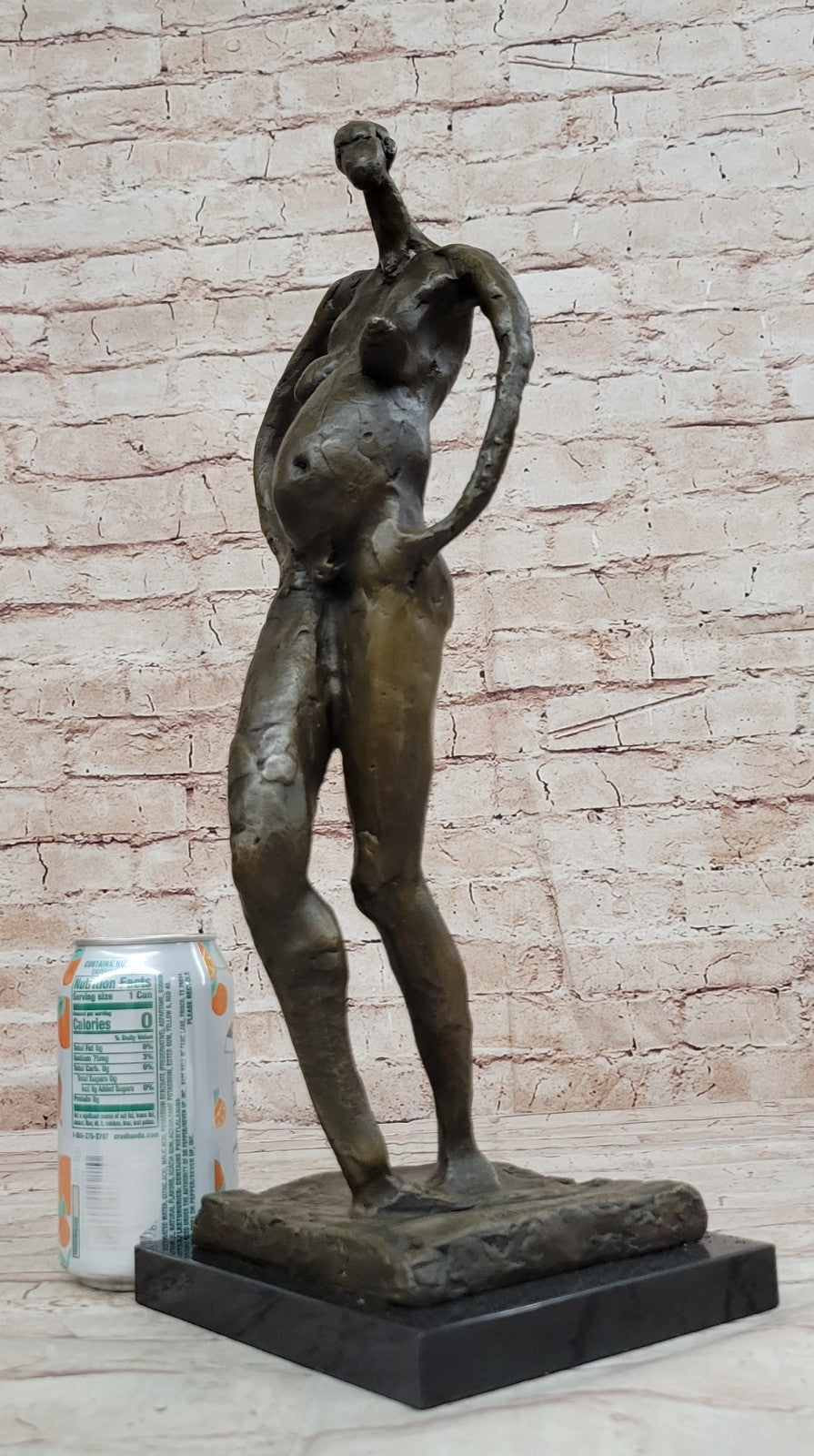 Handcrafted bronze sculpture Nude Salvador By Base Marble Art Modern Abstract *