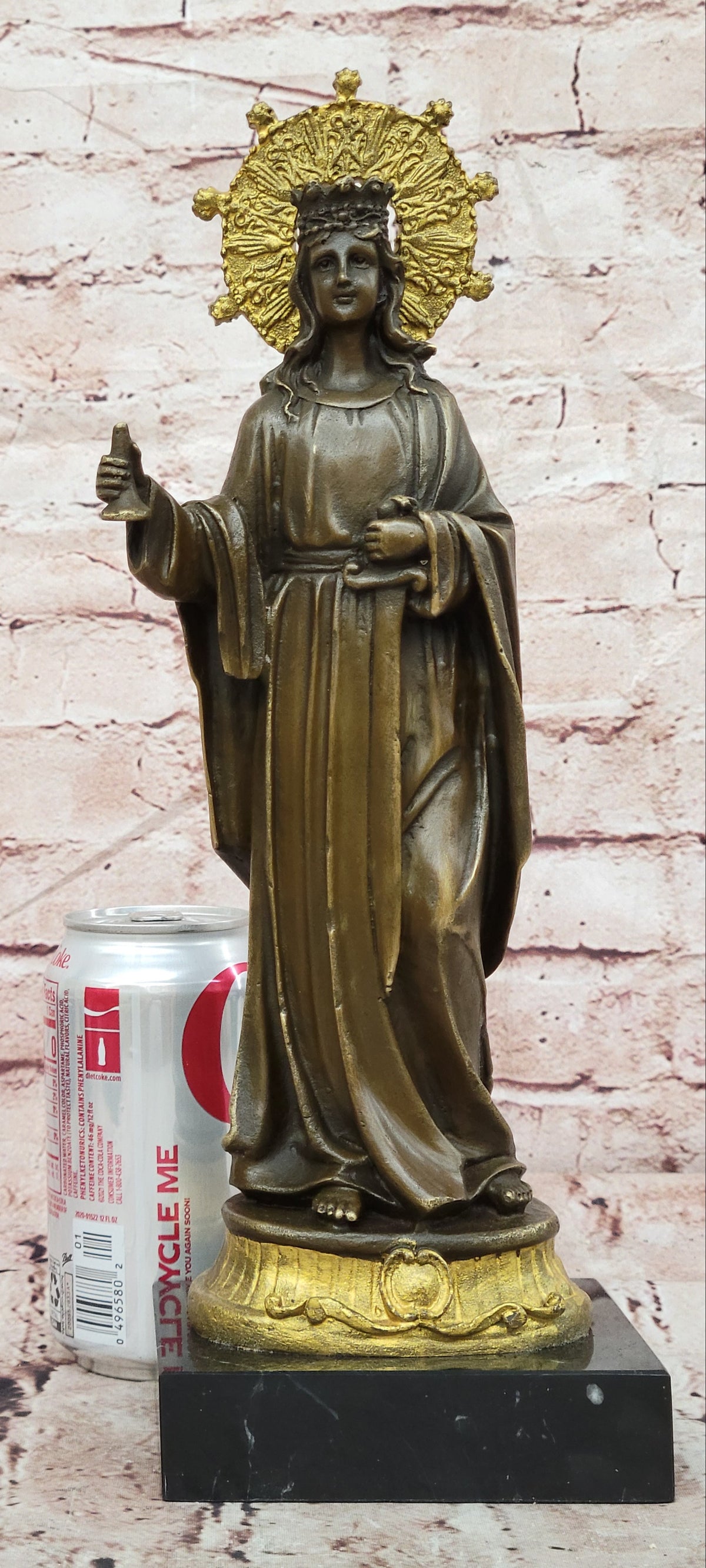 Saint Barbara - Crown, Chalice, Sword, Tower Catholic Bronze Sculpture Figure