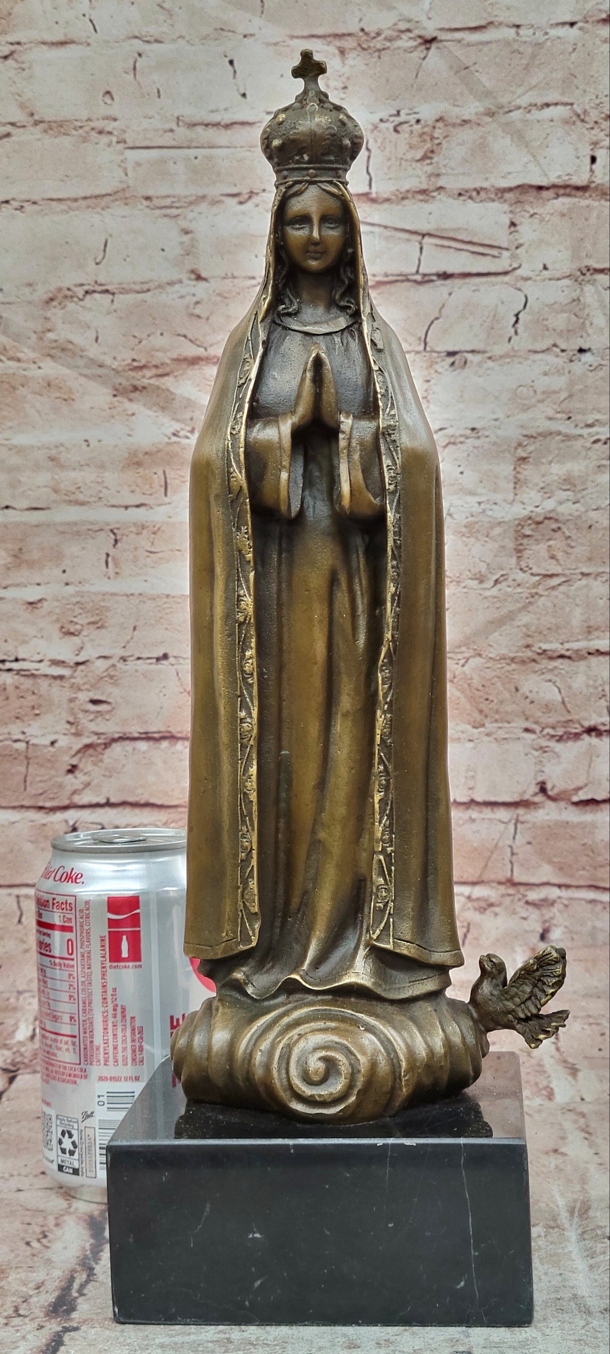 Virgin Mary Blessed Mother Metal Crown Religious Statuary Bronze Statue