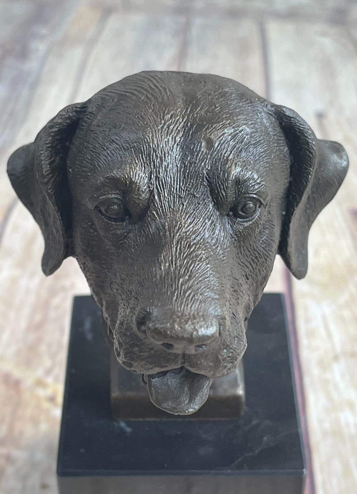 Handcrafted bronze sculpture SALE Book Base Marble Bust Head Retriever Labrador