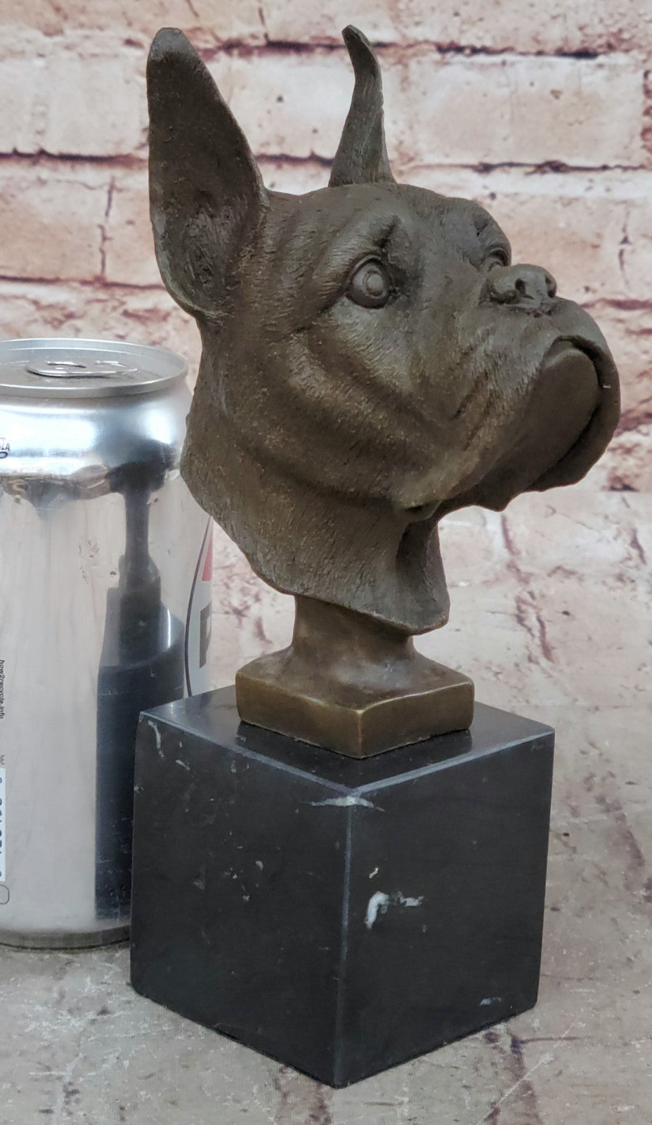 Handcrafted bronze sculpture SALE Art Base Marble Bulldog Boxer English German