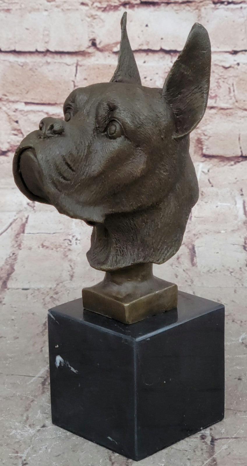 Handcrafted bronze sculpture SALE Art Base Marble Bulldog Boxer English German