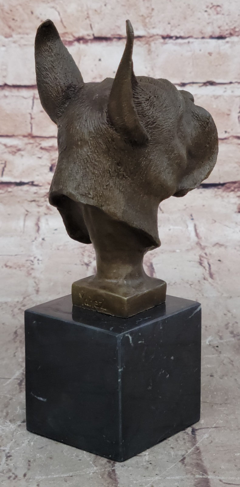 Handcrafted bronze sculpture SALE Art Base Marble Bulldog Boxer English German