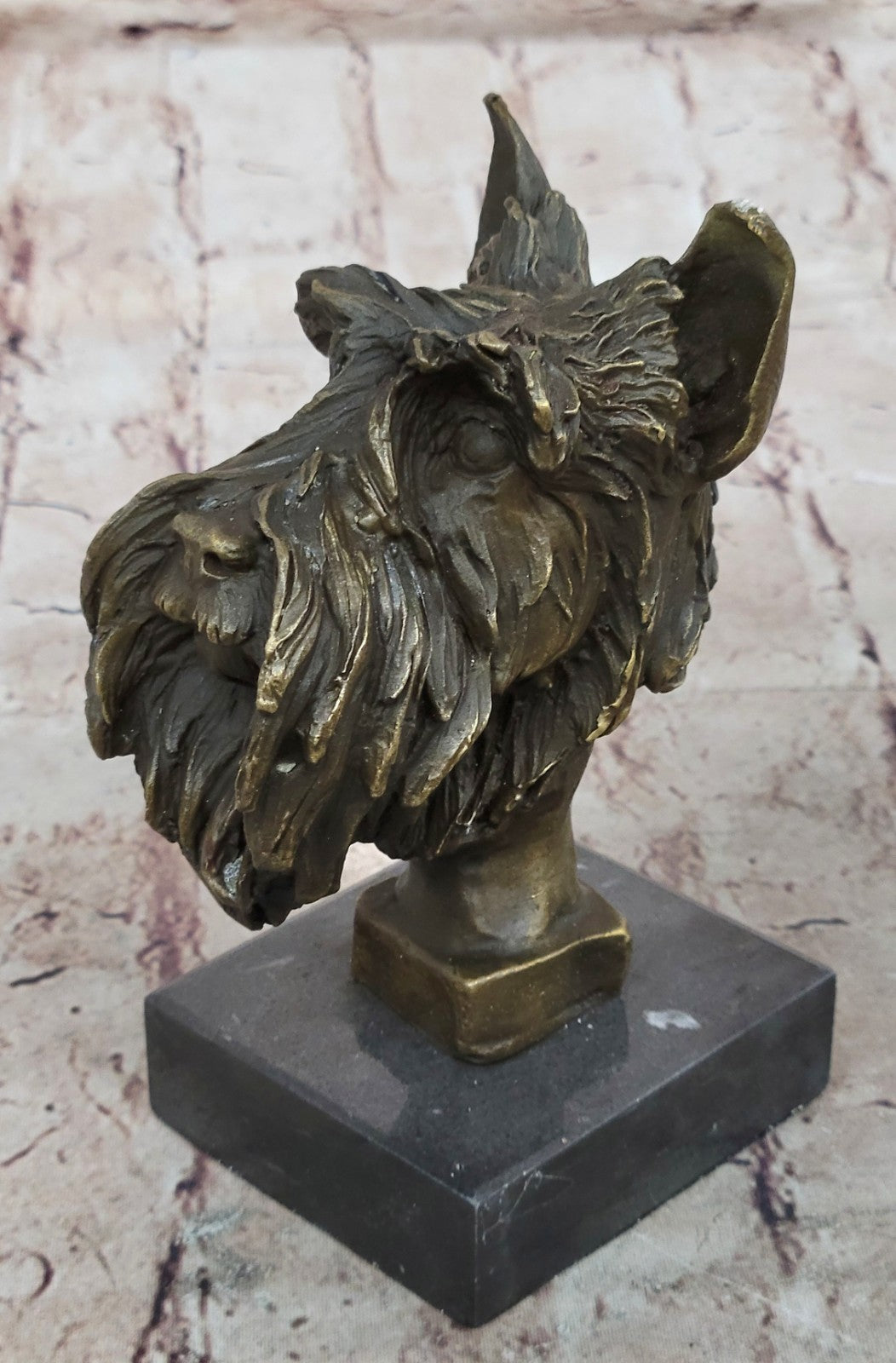 Vintage Solid Victorian Bronze Terrier Puppies Sculpture Dog statue signed Deal
