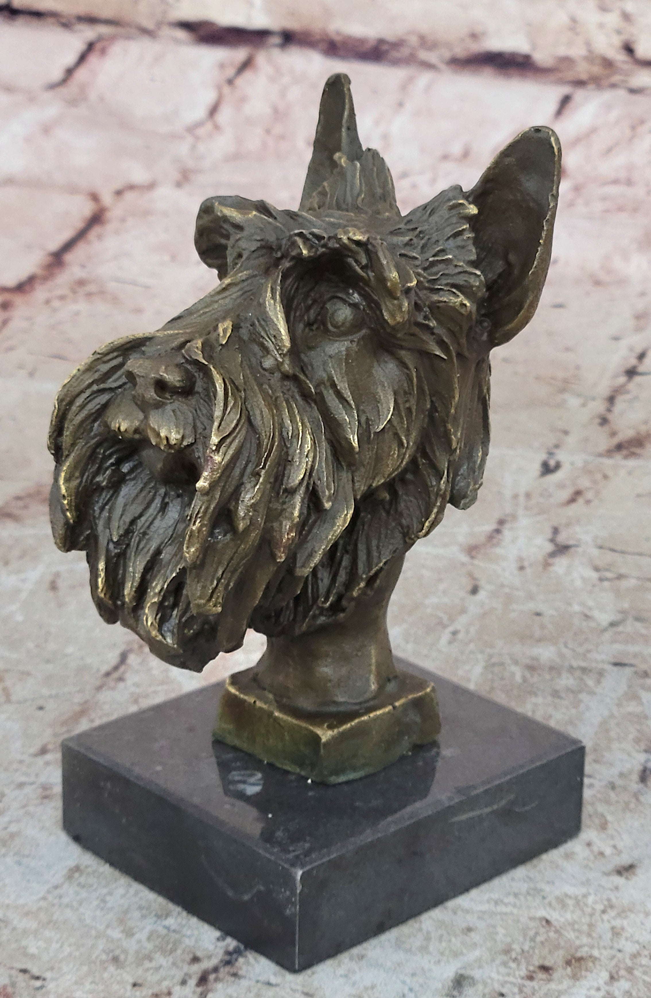 Vintage Solid Victorian Bronze Terrier Puppies Sculpture Dog statue signed Deal