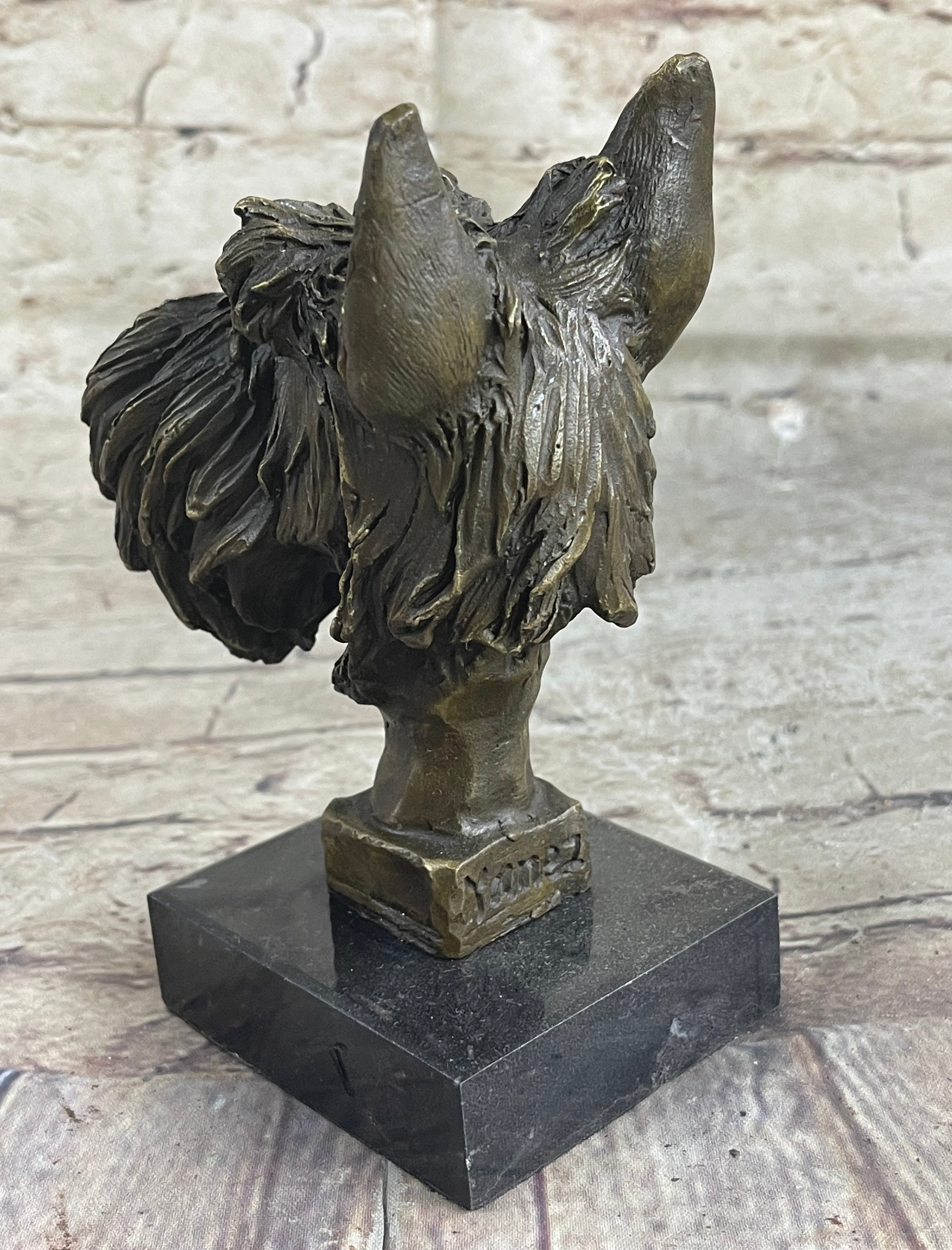 Vintage Solid Victorian Bronze Terrier Puppies Sculpture Dog statue signed Deal