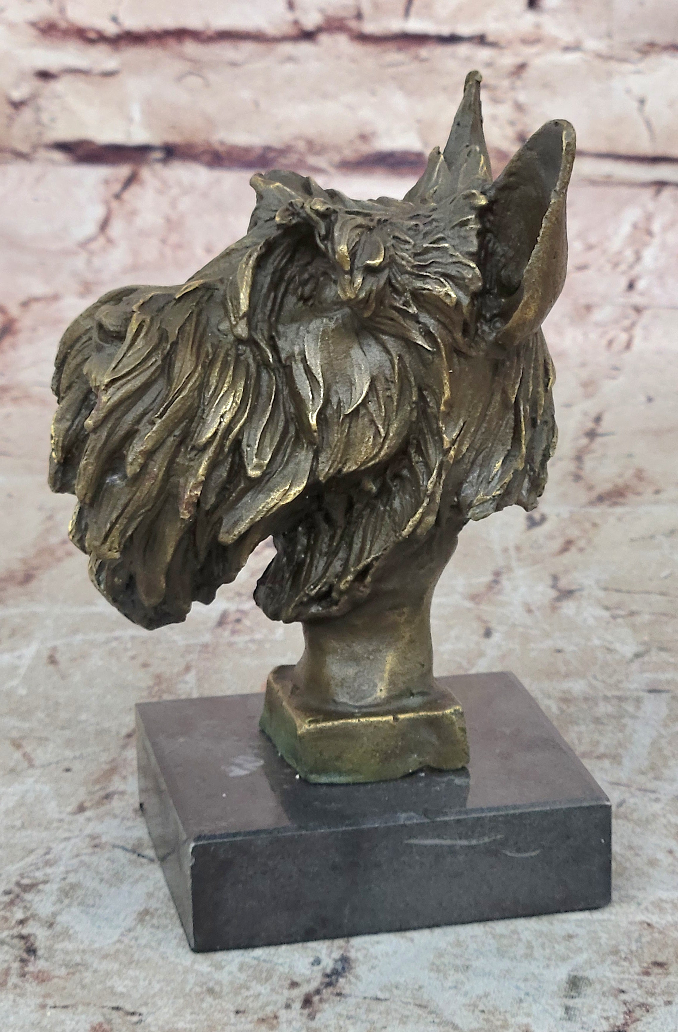 Vintage Solid Victorian Bronze Terrier Puppies Sculpture Dog statue signed Deal