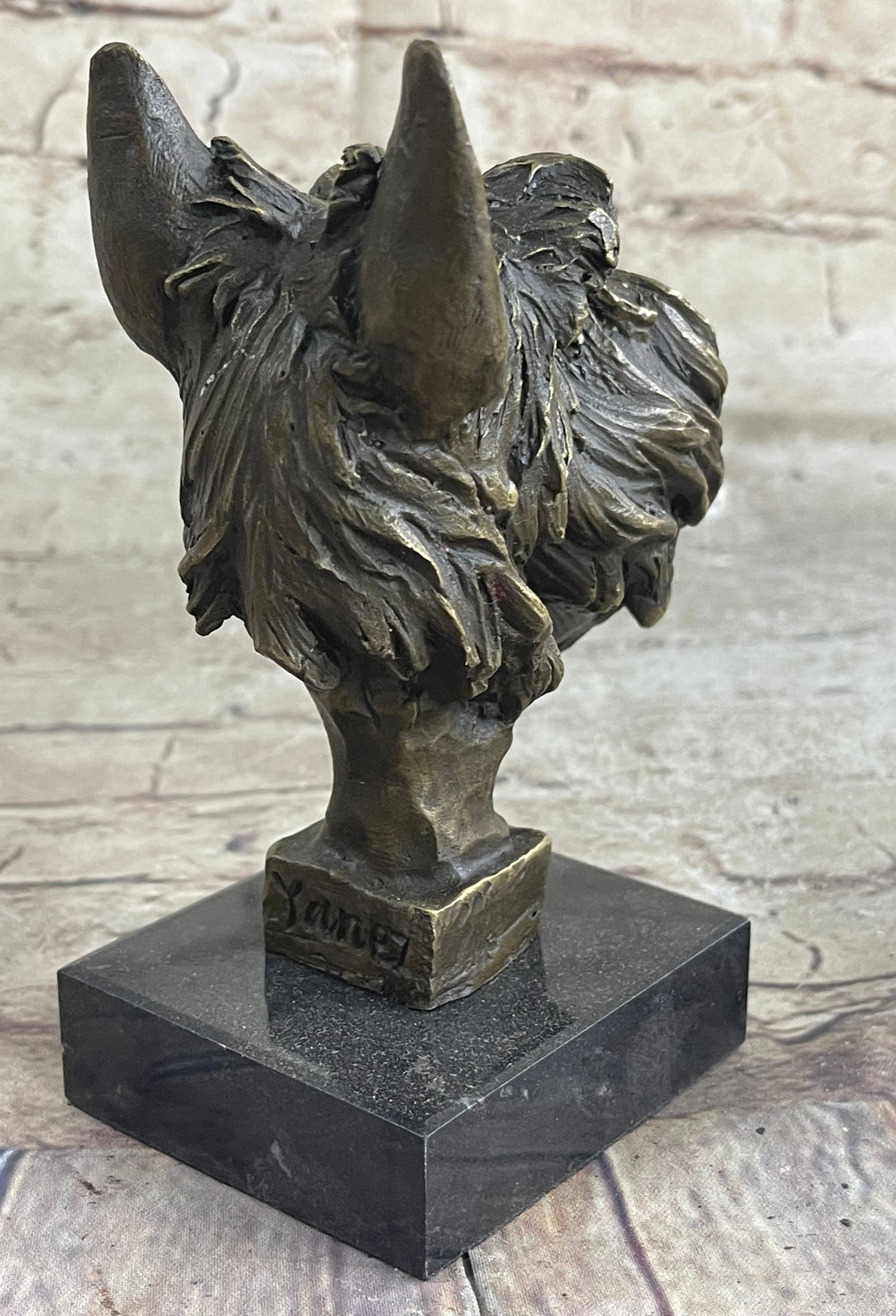 Vintage Solid Victorian Bronze Terrier Puppies Sculpture Dog statue signed Deal