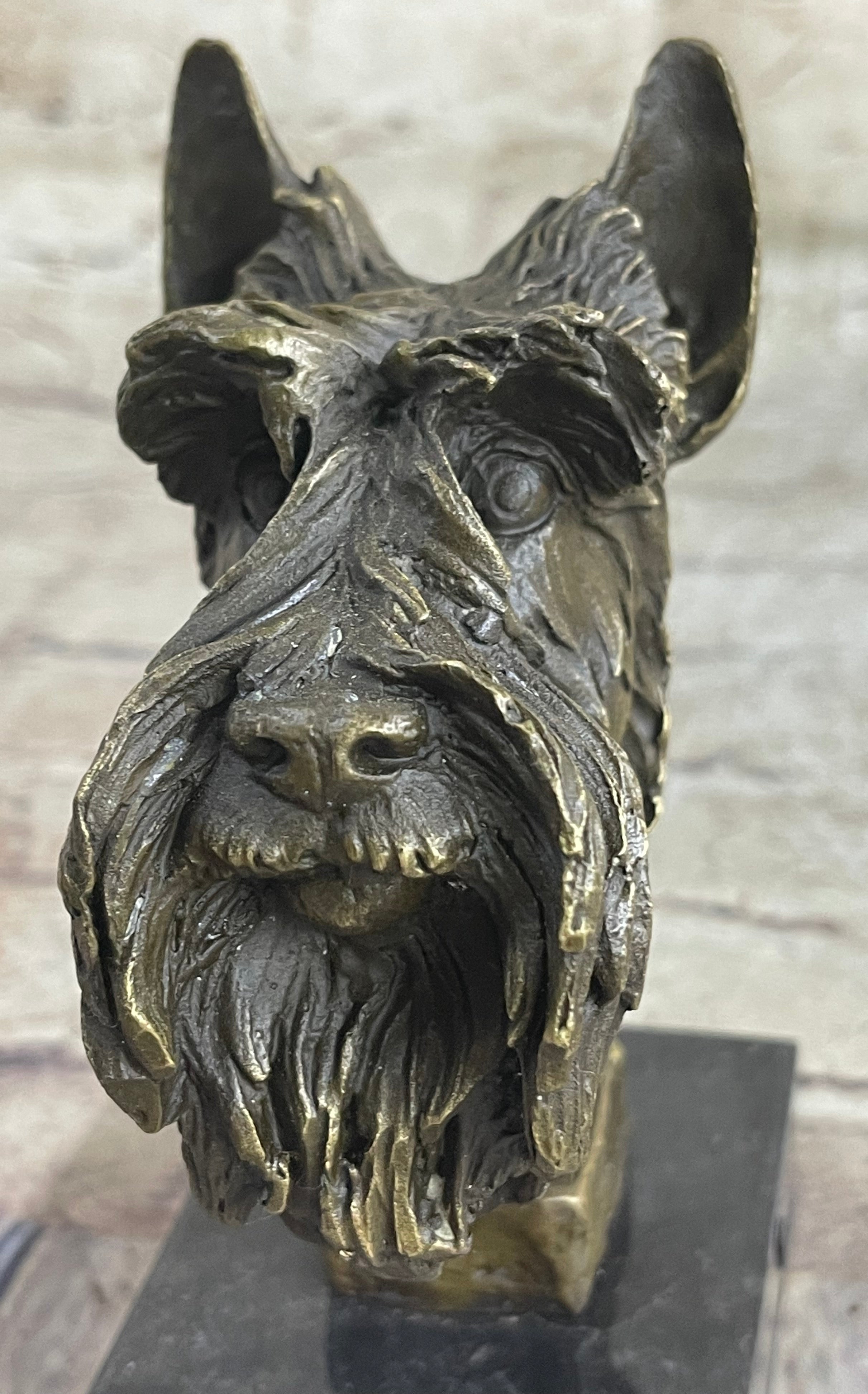 Vintage Solid Victorian Bronze Terrier Puppies Sculpture Dog statue signed Deal