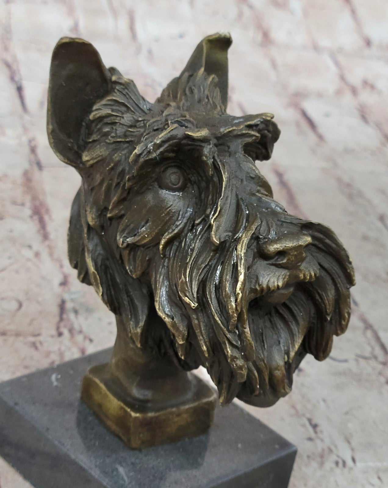 Vintage Solid Victorian Bronze Terrier Puppies Sculpture Dog statue signed Deal