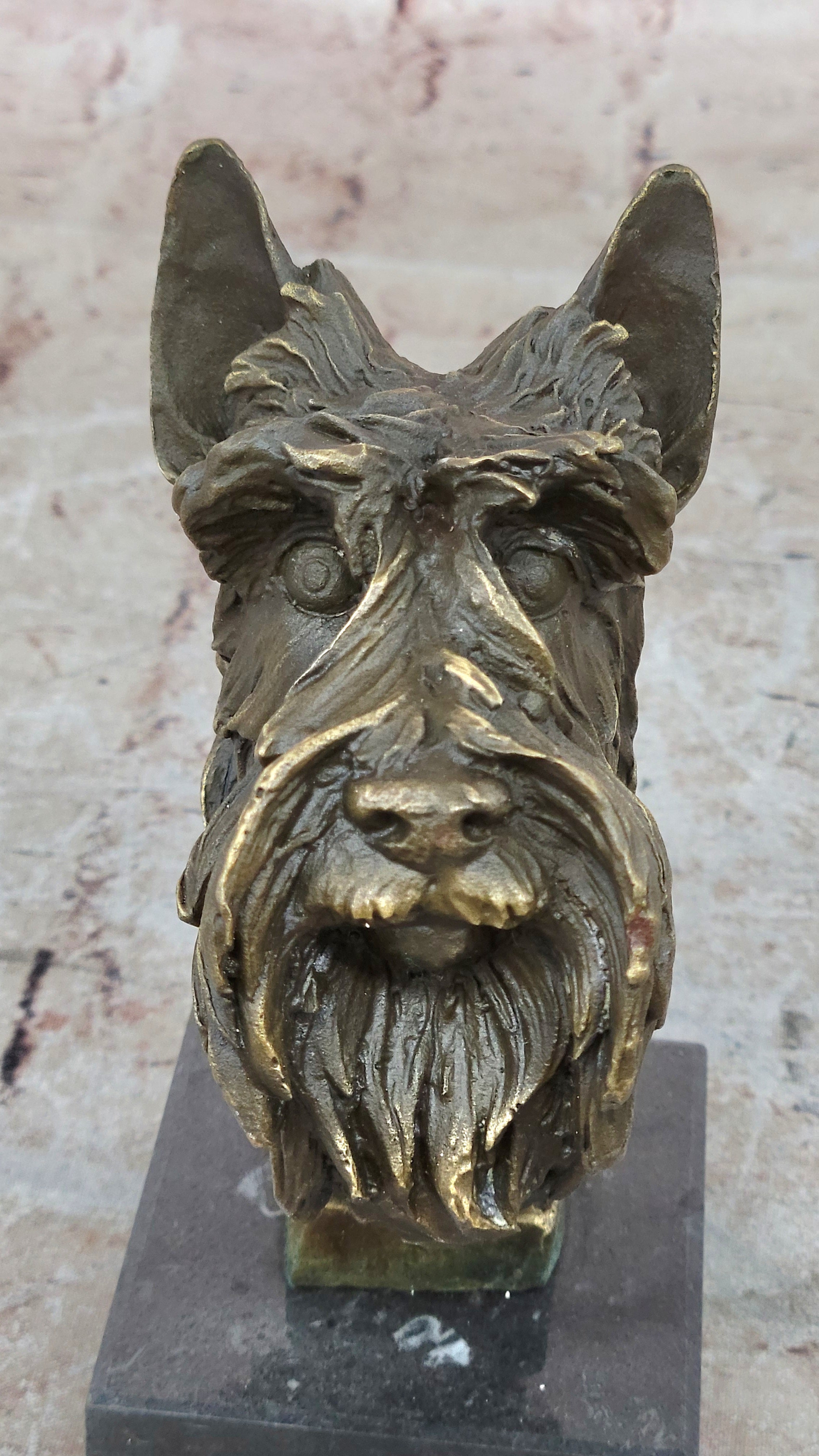 Vintage Solid Victorian Bronze Terrier Puppies Sculpture Dog statue signed Deal