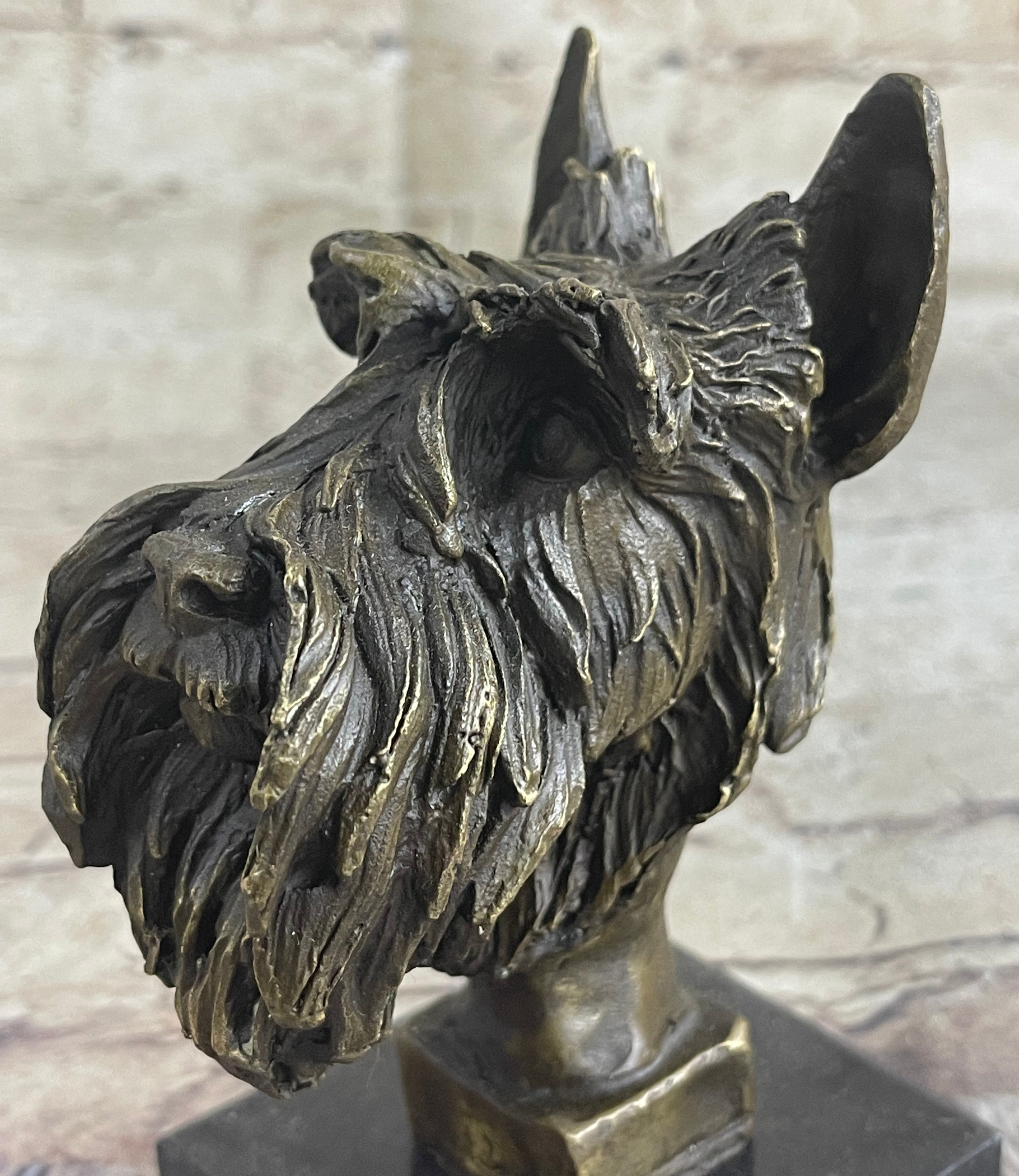 Vintage Solid Victorian Bronze Terrier Puppies Sculpture Dog statue signed Deal