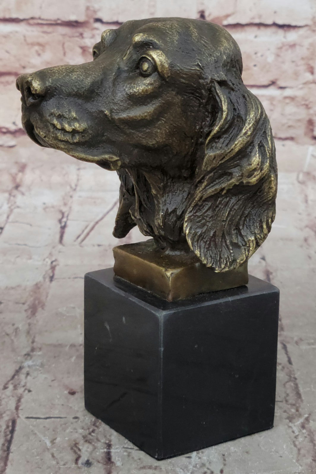 bronze sculpture Bookend Book End Animal Pet Dog Spaniel Cocker Bust Figurine