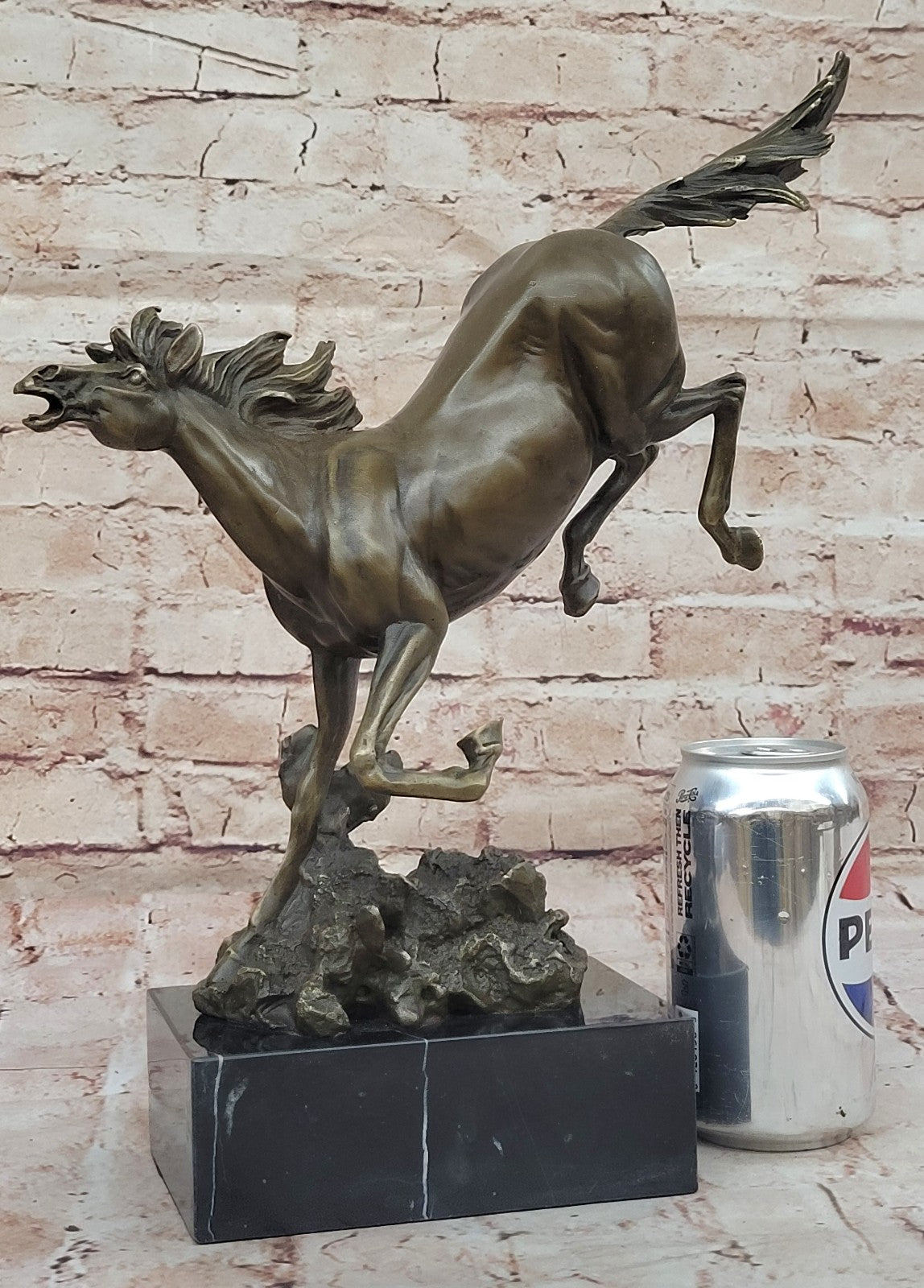 Art Deco Book End Rambunctious Stallion Horse Bronze Sculpture Statue Figure