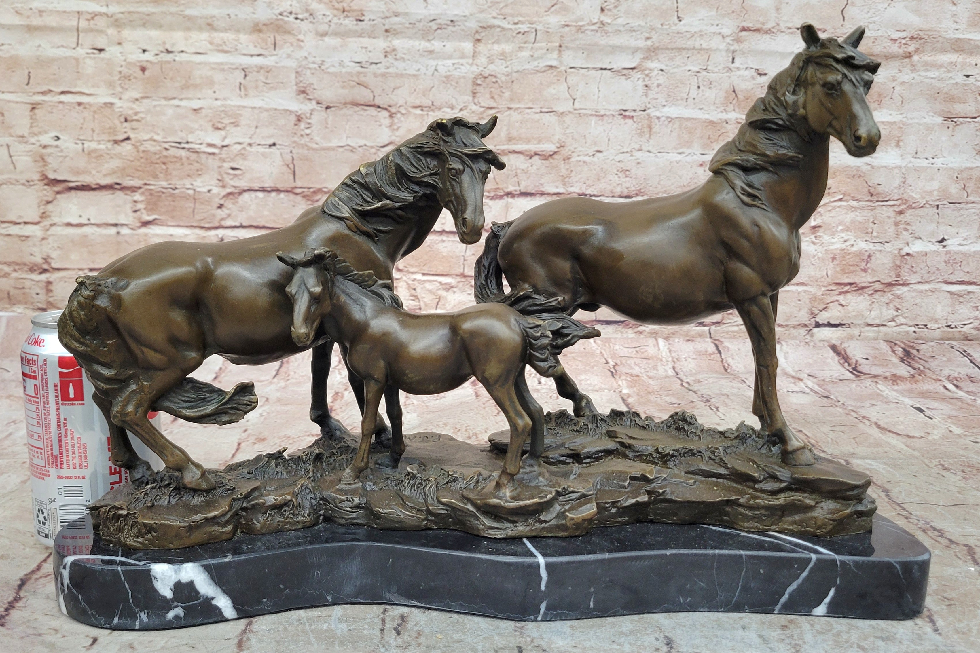 Sehr schöne Bronze Skulptur 3 Wildpferde Pierre Jules Mene! signiert Statue Sale