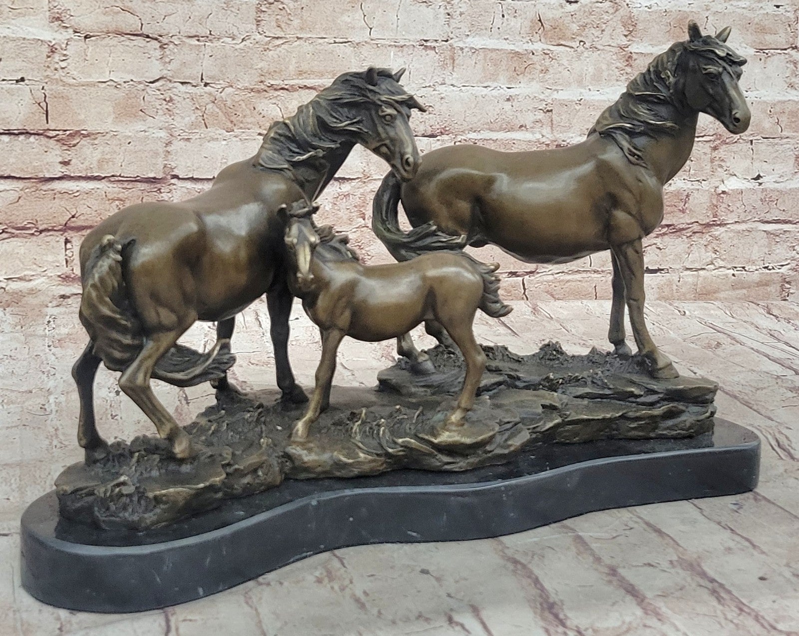 Sehr schöne Bronze Skulptur 3 Wildpferde Pierre Jules Mene! signiert Statue Sale